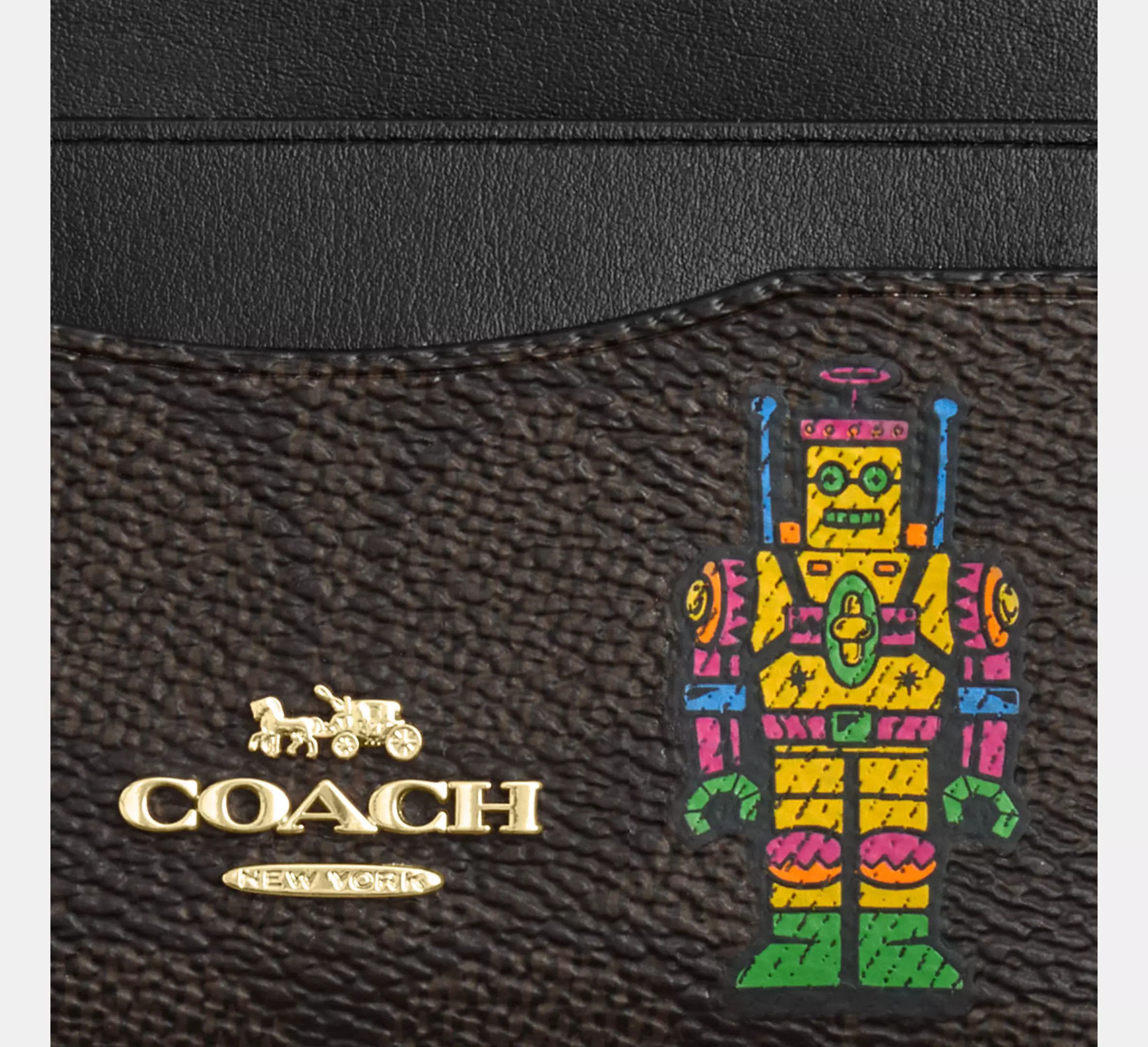 Coach Cosmic Coach Slim Id Card Case With Robot Print CW929 Size ONE SIZE - 4 Thumbnail