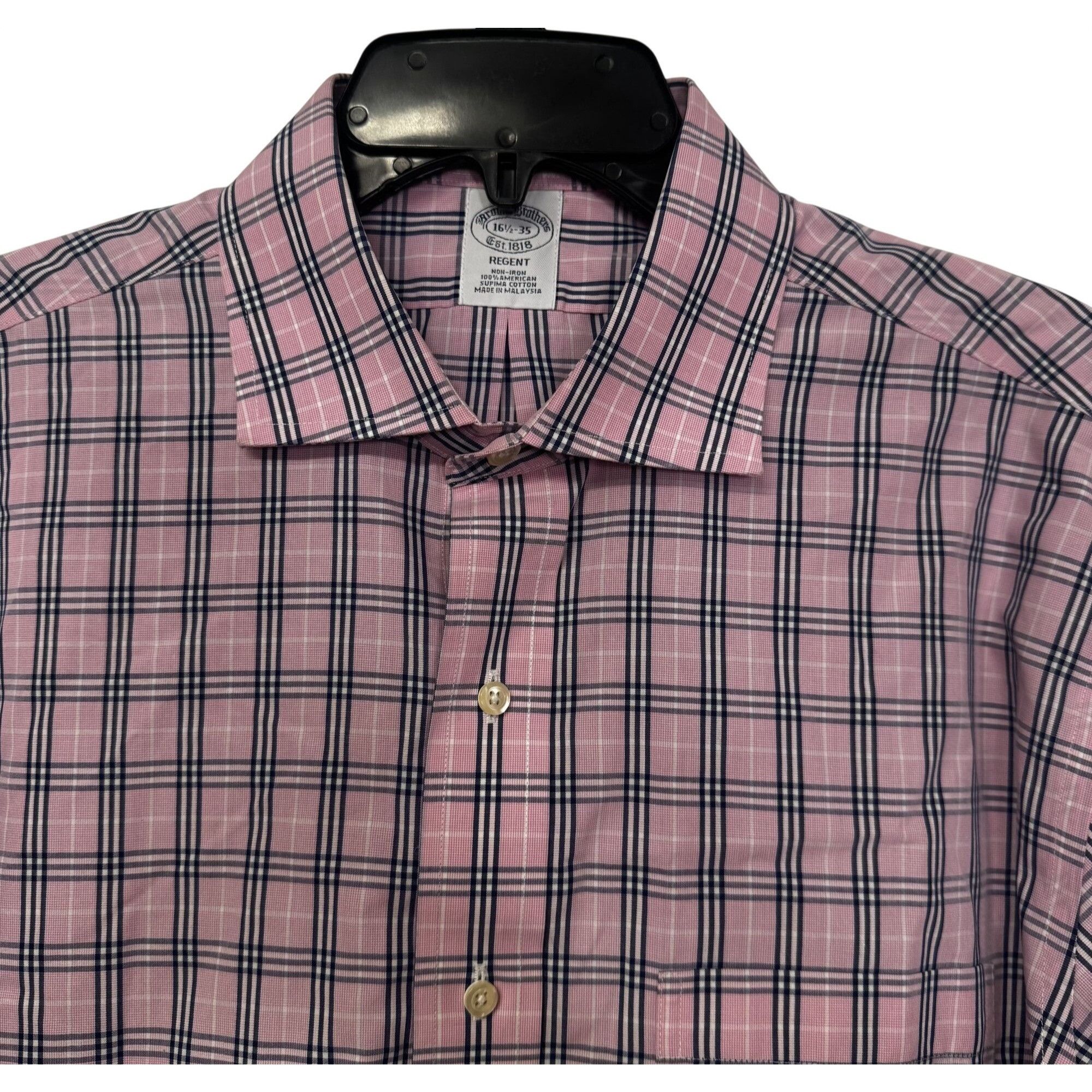Brooks Brothers Brooks Brothers Regent Mens Shirt Size 16.5/35 Plaid Size US L / EU 52-54 / 3 - 2 Thumbnail