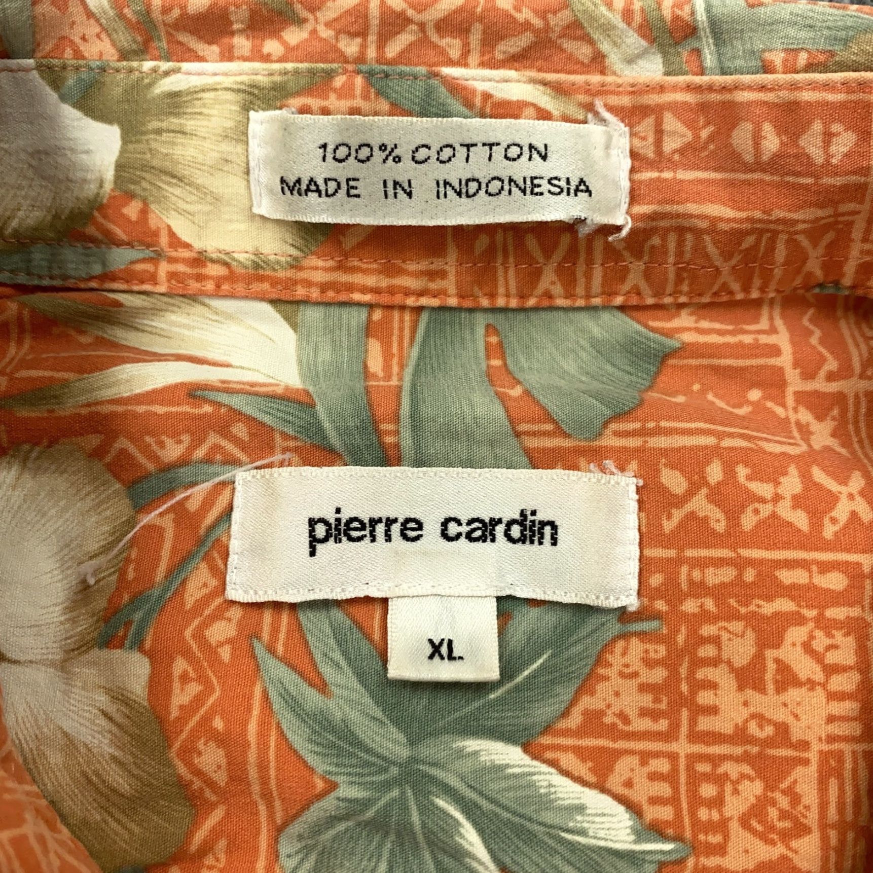 Pierre Cardin Pierre Cardin Hawaiian Shirt Mens XL Orange Floral Button Up Camp Tropical Casual Size US XL / EU 56 / 4 - 4 Thumbnail