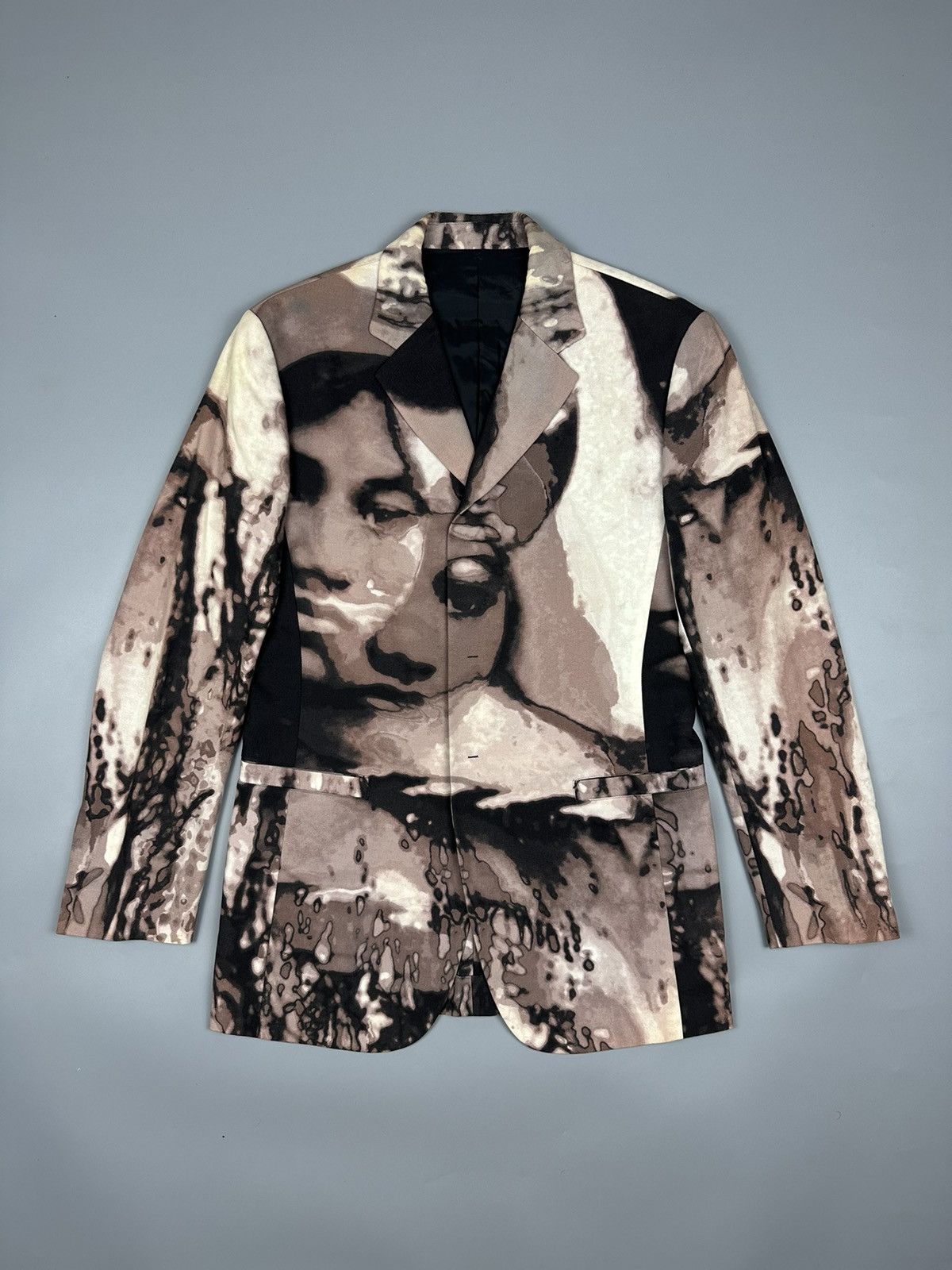 Jean Paul Gaultier 🔥Rare Sick🔥Jean Paul Gaultier Homme Face Graphic Blazer Size 48R - 1 Thumbnail