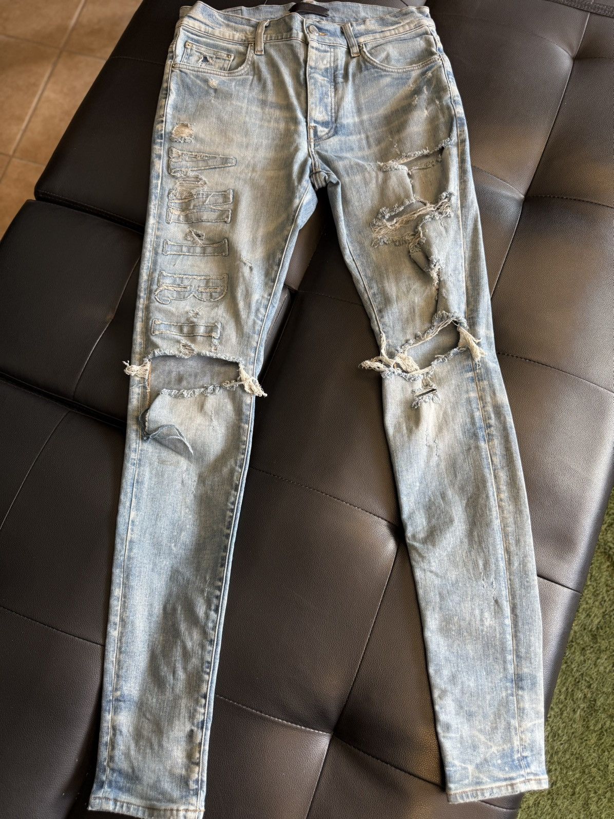 Amiri Amiri Distressed Blue Jeans Size 32 Size US 32 / EU 48 - 1 Thumbnail