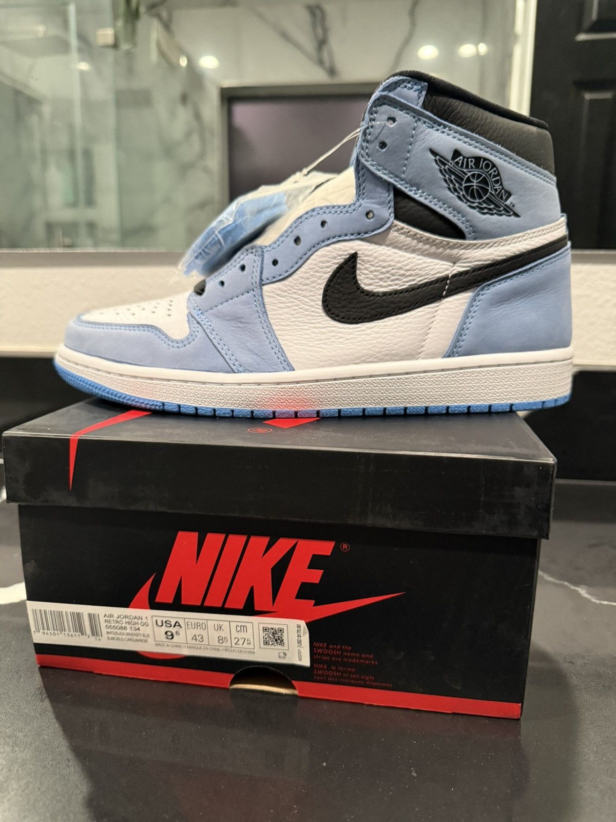 Nike Carolina blue Jordan 1s Size US 9.5 / EU 42-43 - 1 Thumbnail