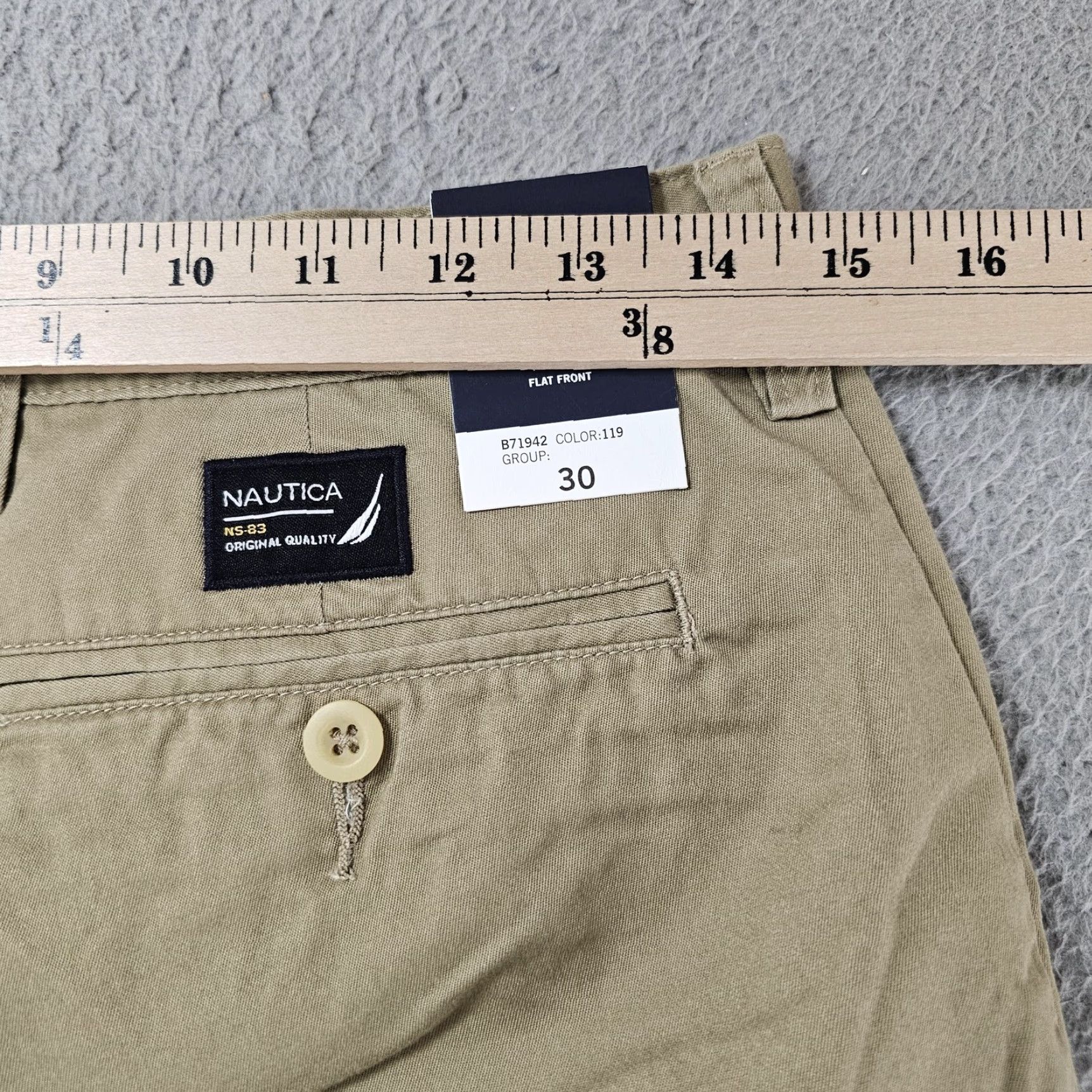 Nautica Nautica Clipper Shorts Mens 30 Beige Relax Fit Flat Front Chino New With Tags Size US 30 / EU 46 - 4 Thumbnail