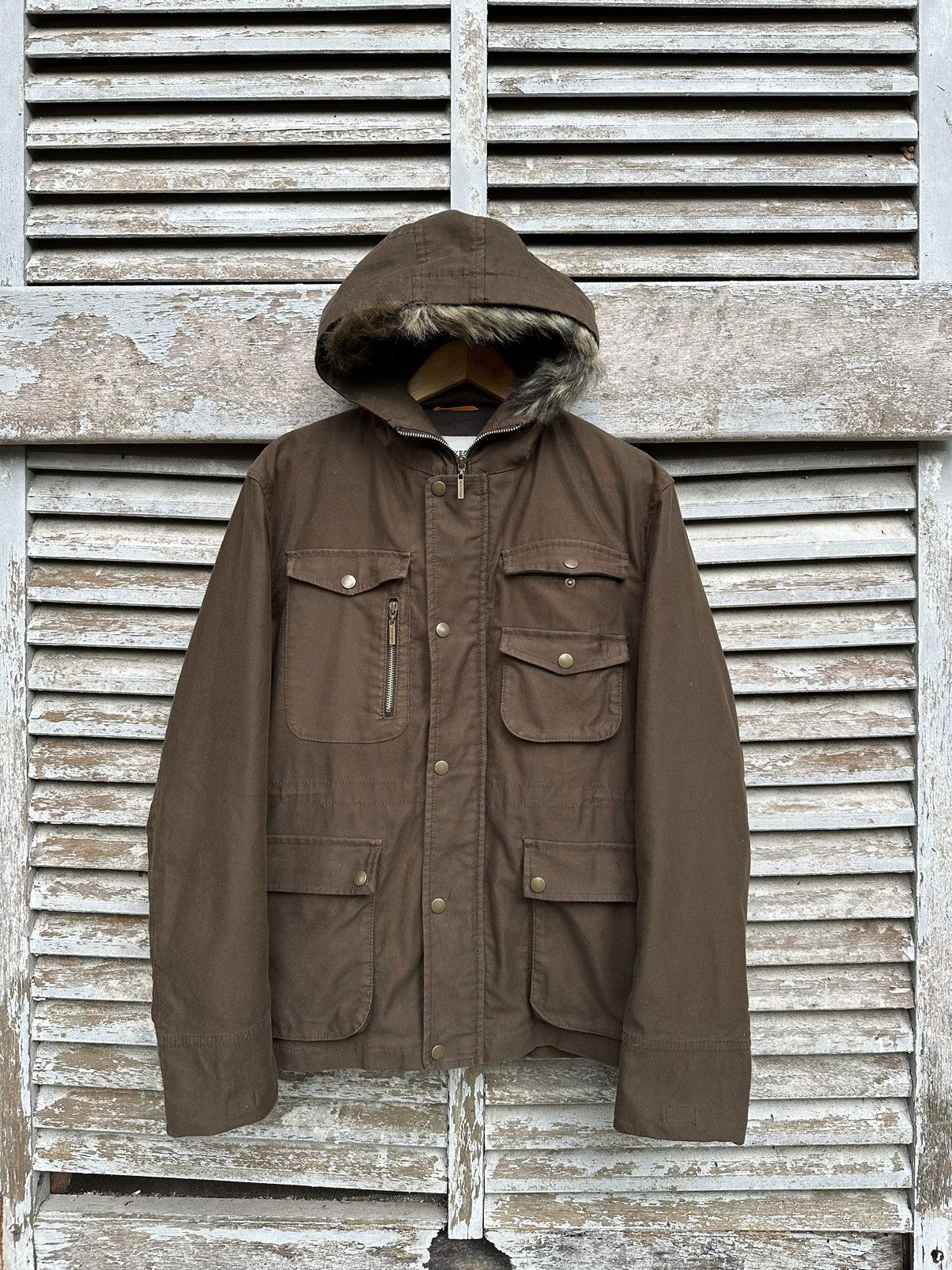 Takeo Kikuchi 👹Takeo Kikuchi Japan Brown Utility Jacket With Fur Hood Size US M / EU 48-50 / 2 - 4 Thumbnail