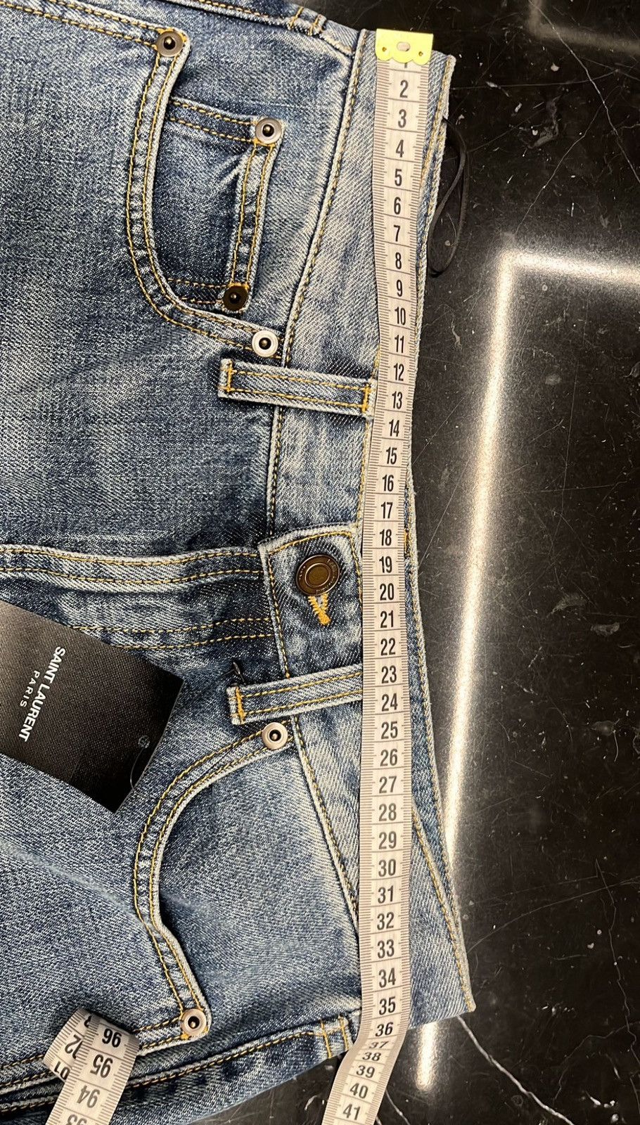 Saint Laurent Paris o1tp1o1224 Pantaboots In Denim in Blue Size US 8 / IT 38 - 4 Thumbnail