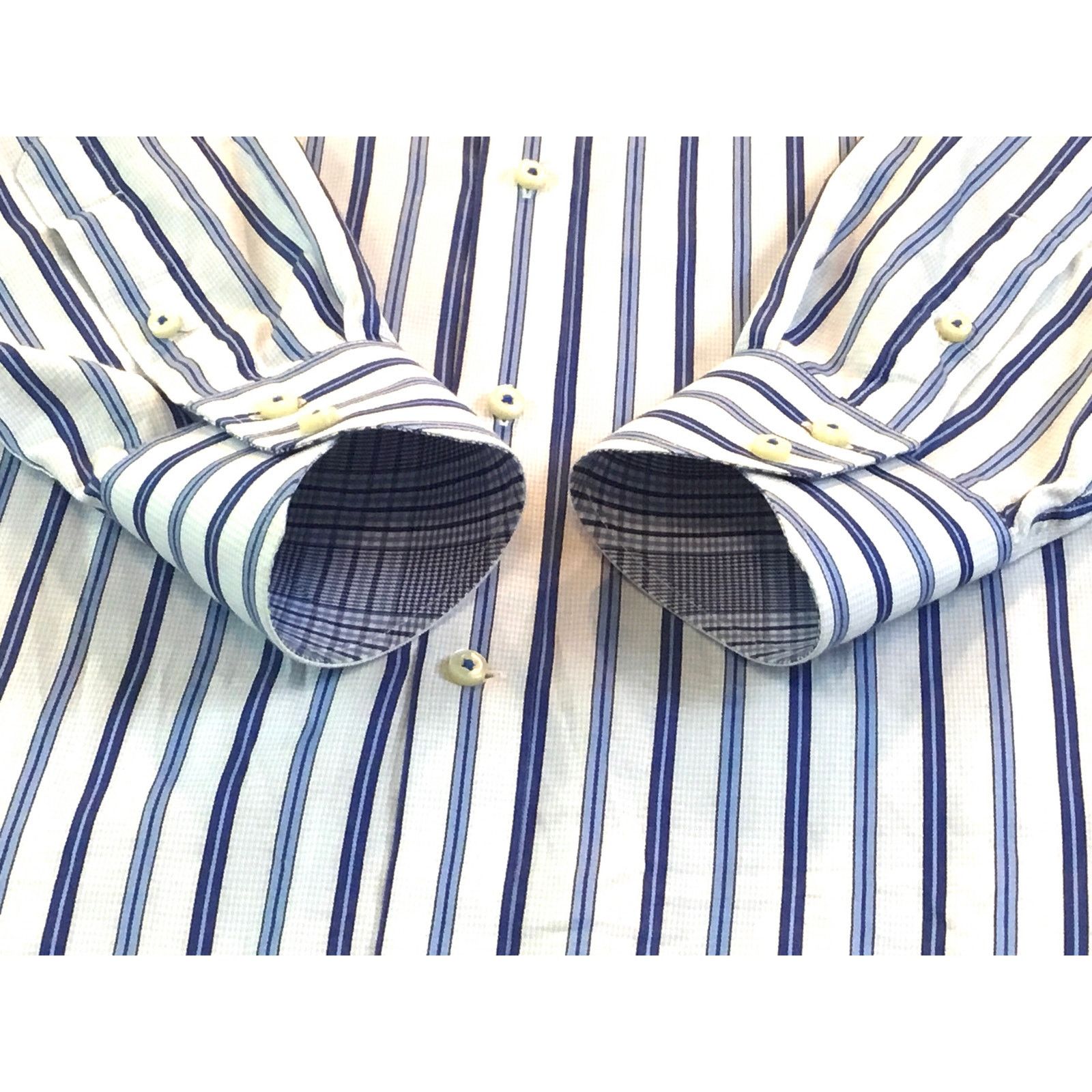 Thomas Dean Thomas Dean Shirt Blue Multi Stripe Long Slv Size Medium Size US M / EU 48-50 / 2 - 5 Thumbnail