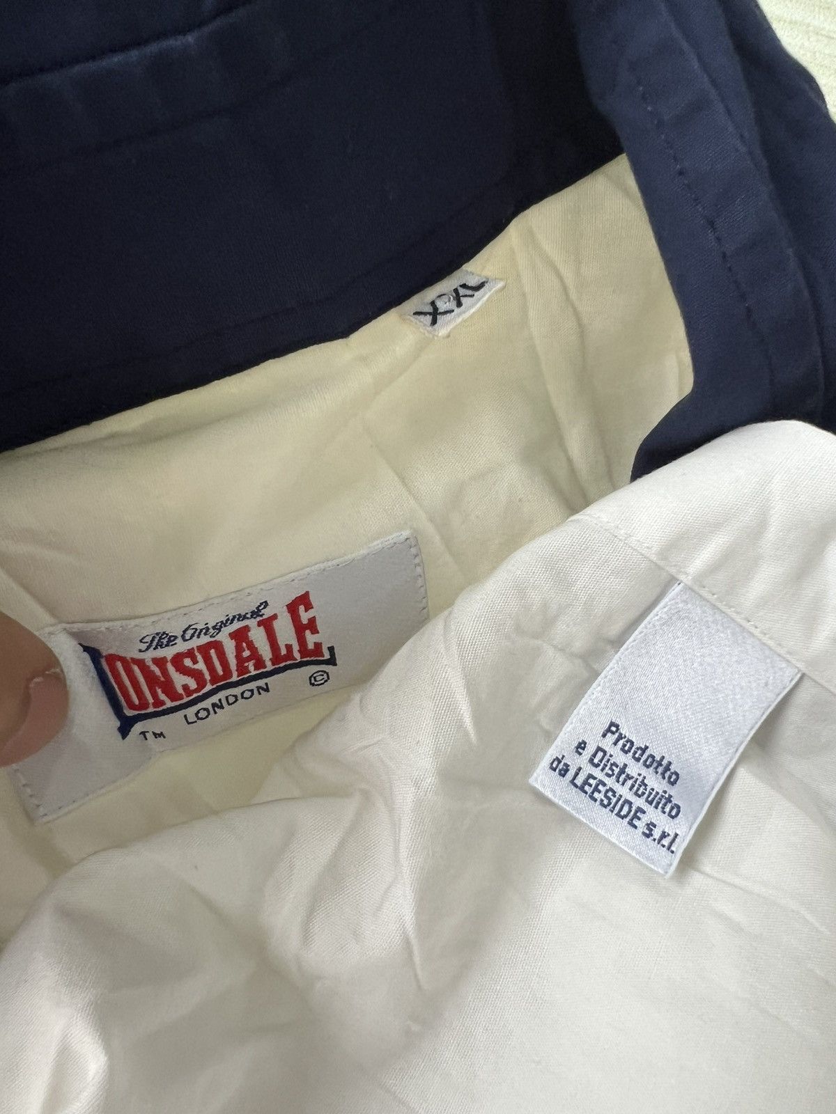 Lonsdale Vintage Lonsdale UK Brit Flag Mods Camp Collar Work Shirt Size US XL / EU 56 / 4 - 5 Thumbnail
