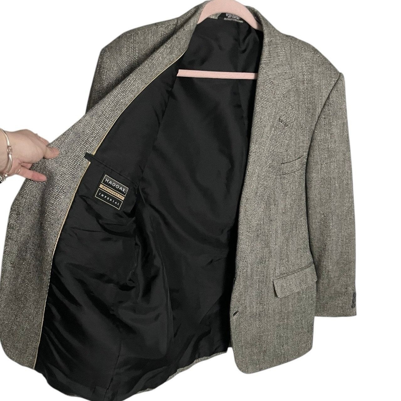 Haggar Haggar Grey Gentleman's Fit Imperial Two Button Suit Coat Size 42R - 6 Thumbnail
