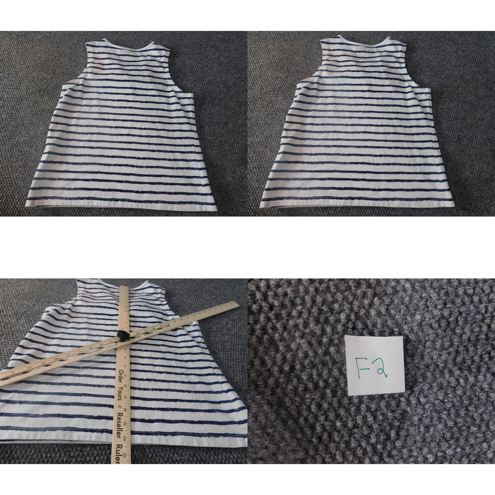 Vintage Allyson Whitmore Womens Blouse S Blue Stripe Crew Neck Pullover Casual Cotton Polyester Rayon Stretch Button Cap Sleeve Regular Size S / US 4 / IT 40 - 8 Thumbnail