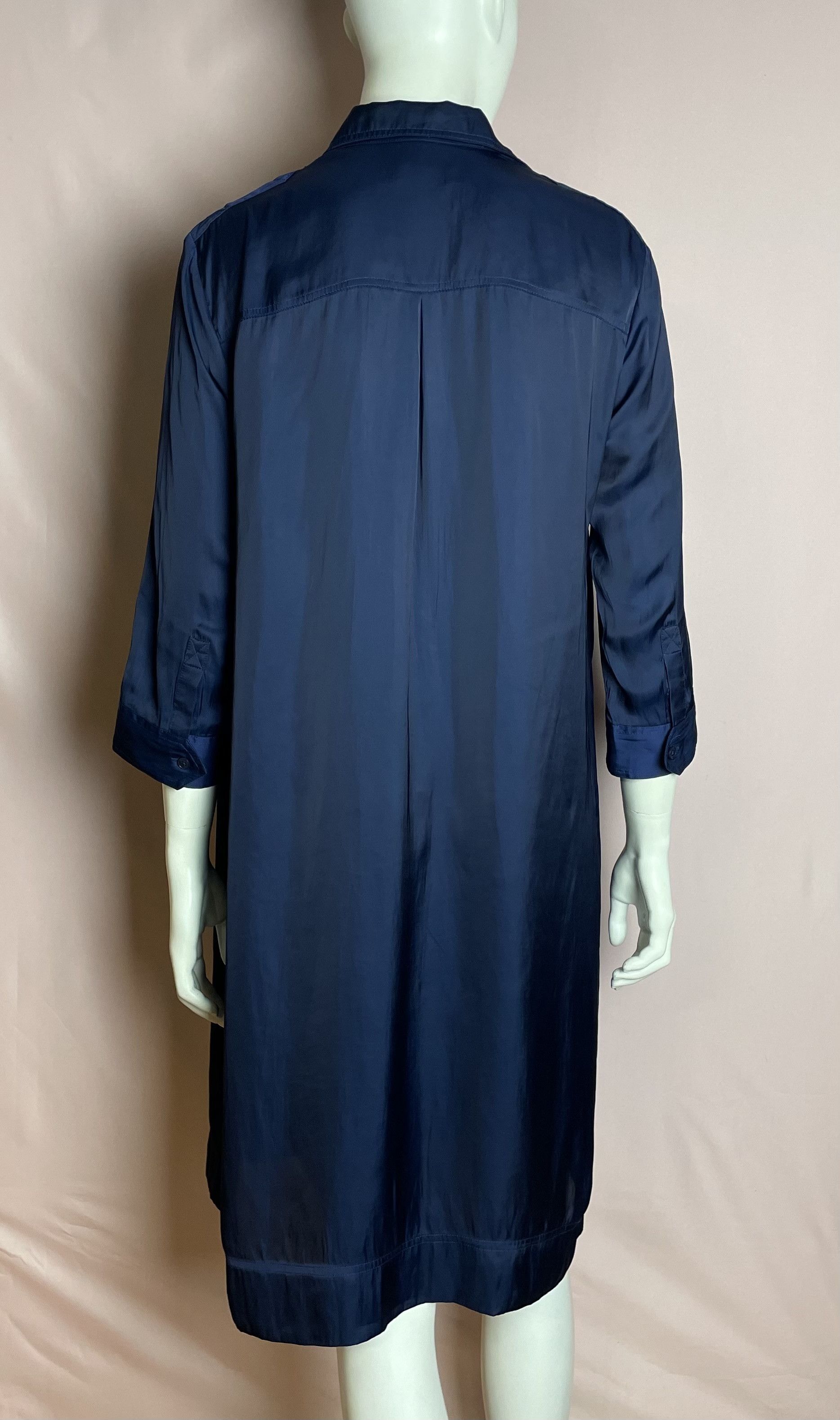 Zadig & Voltaire Zadig & Voltaire Blue Satin Midi Dress Size L Size L / US 10 / IT 46 - 5 Thumbnail