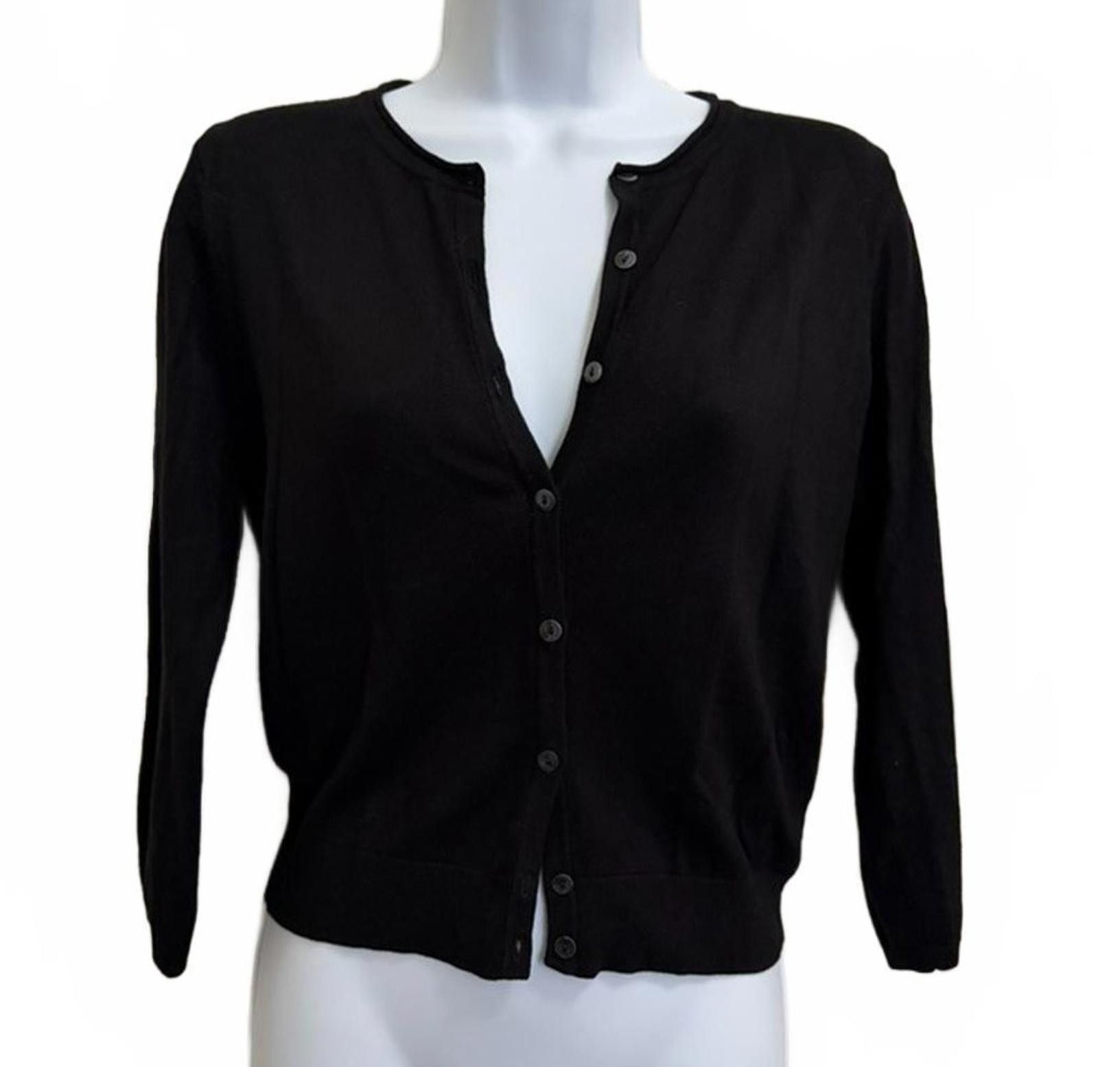 H&M H&M BASICS Button-up Cardigan in Black (SMALL) Size S / US 4 / IT 40 - 1 Thumbnail