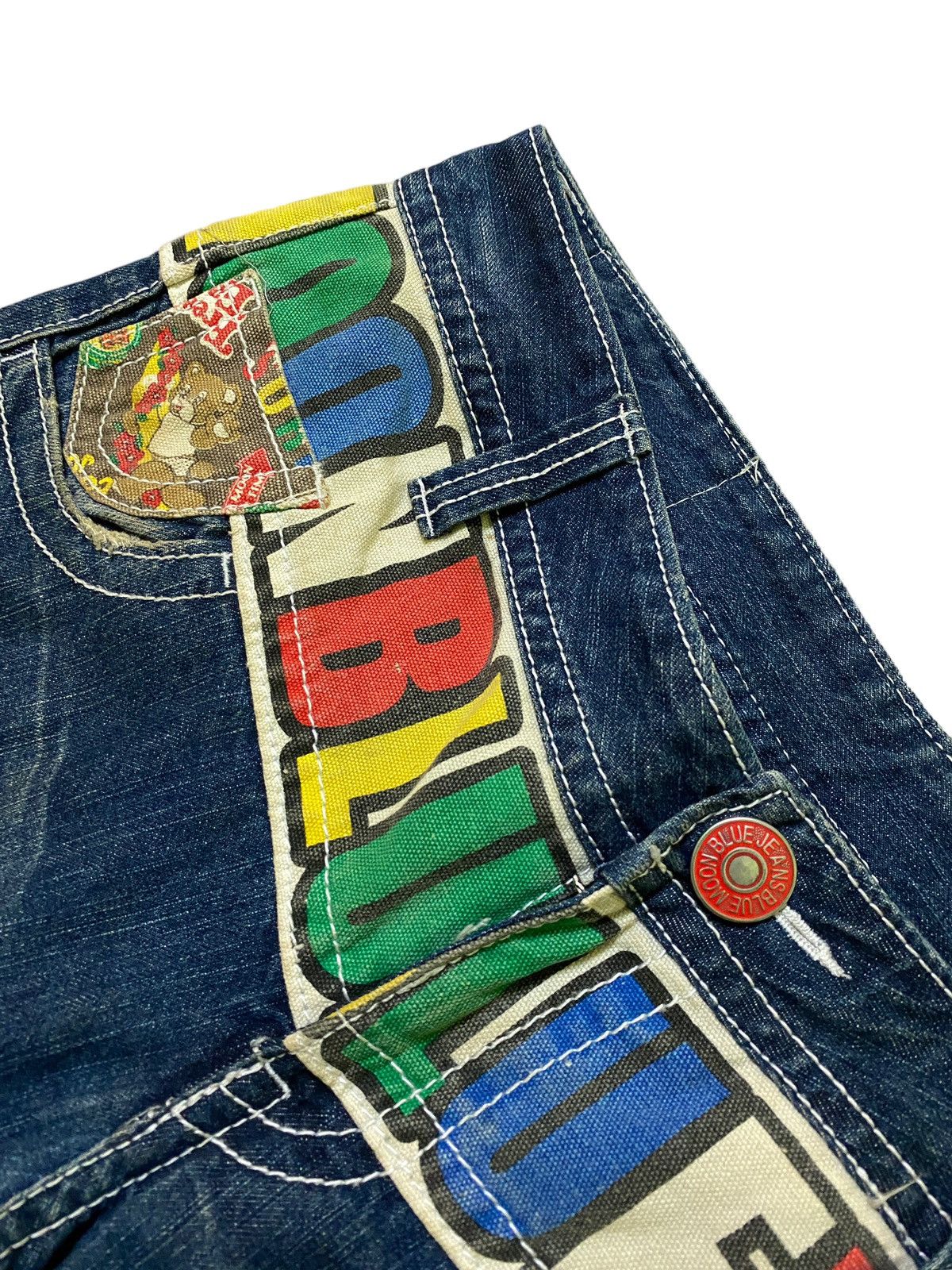 Japanese Brand × Vintage VINTAGE BLUE MOON BLUE SPELL OUT CLAWMARK LOW WAIST DENIM Size US 34 / EU 50 - 8 Thumbnail