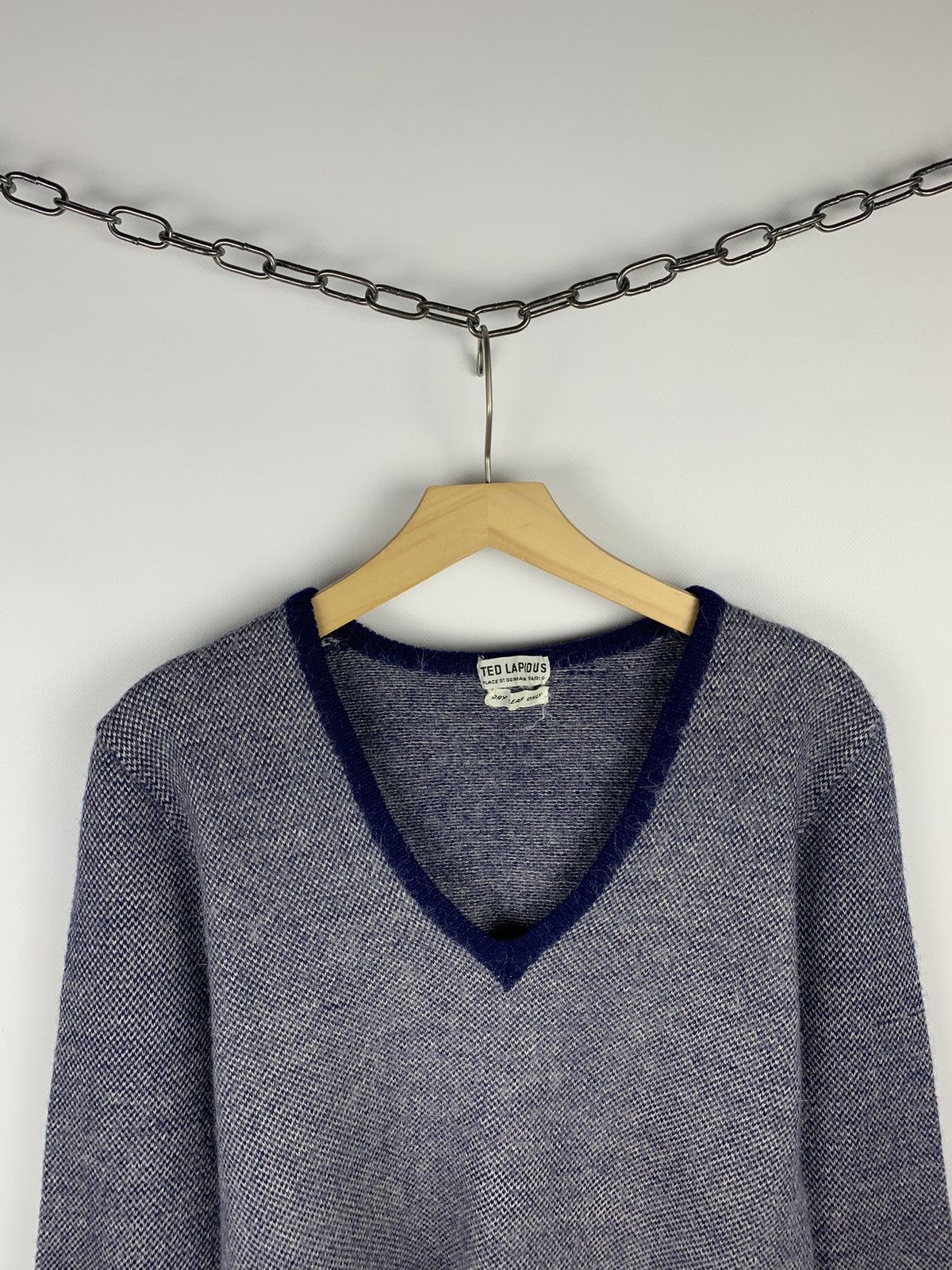 TED LAPIDUS TED LAPIDUS V-Neck Wool Archival Sweater Men’s Size M Blue Size US M / EU 48-50 / 2 - 2 Thumbnail
