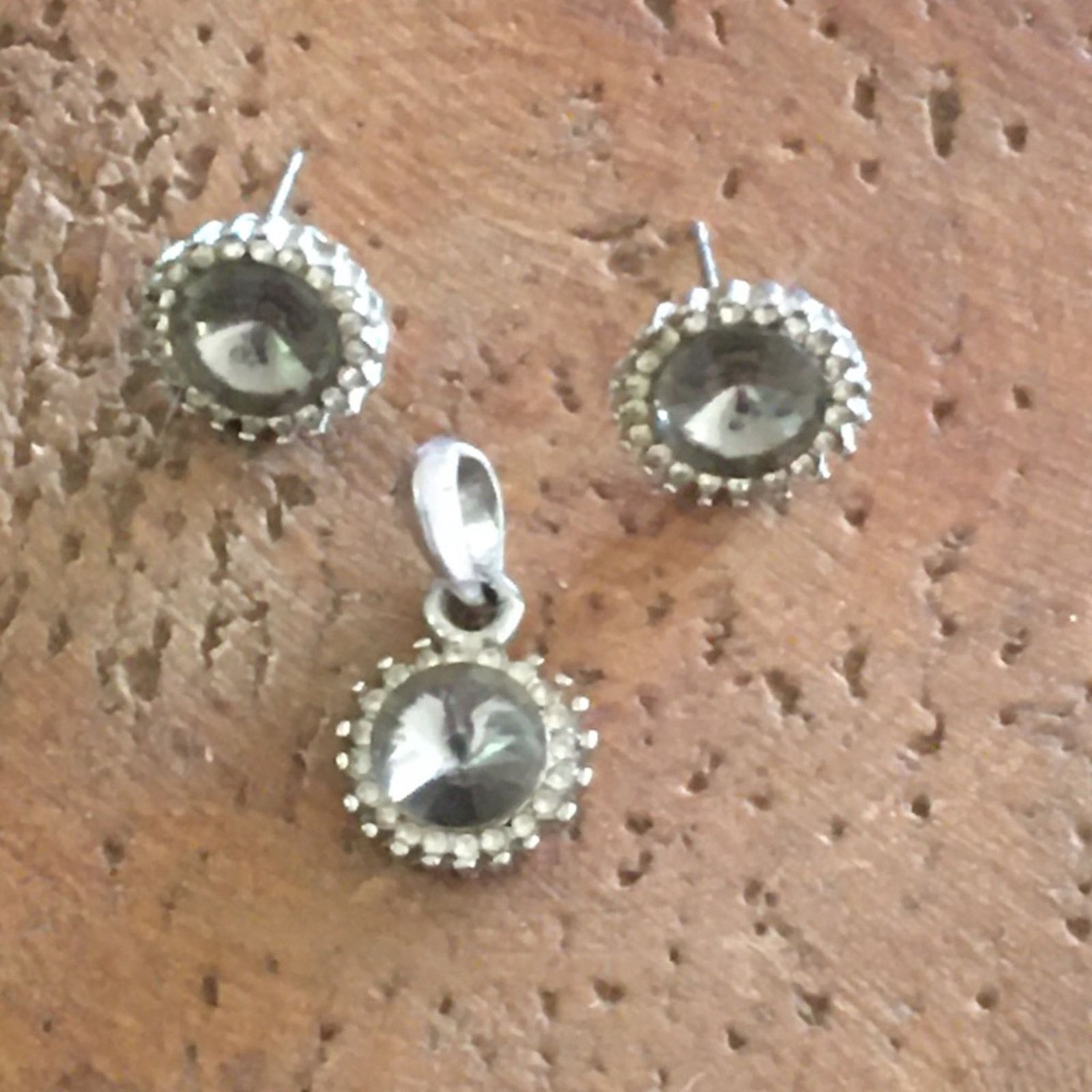 Jewelry Vintage Park Lane rivoli smoky faceted stone set Size ONE SIZE - 10 Thumbnail