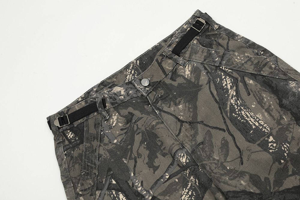 Designer Knee Pleated Branches Camouflage Cargo Size US 29 - 3 Thumbnail