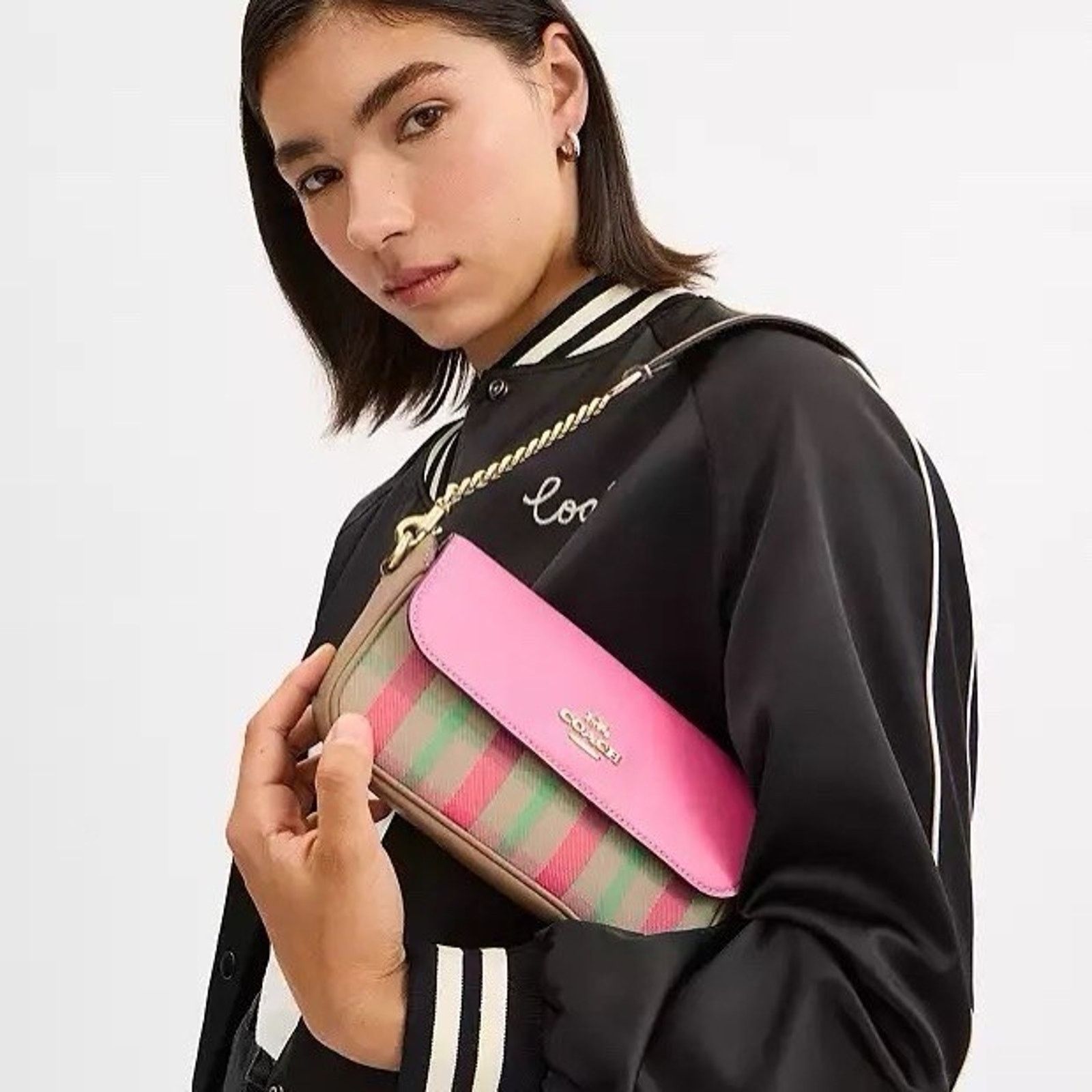 Coach NWT Coach Hailey Flap Shoulder Crossbody Bag Plaid CBI56 Size ONE SIZE - 11 Thumbnail