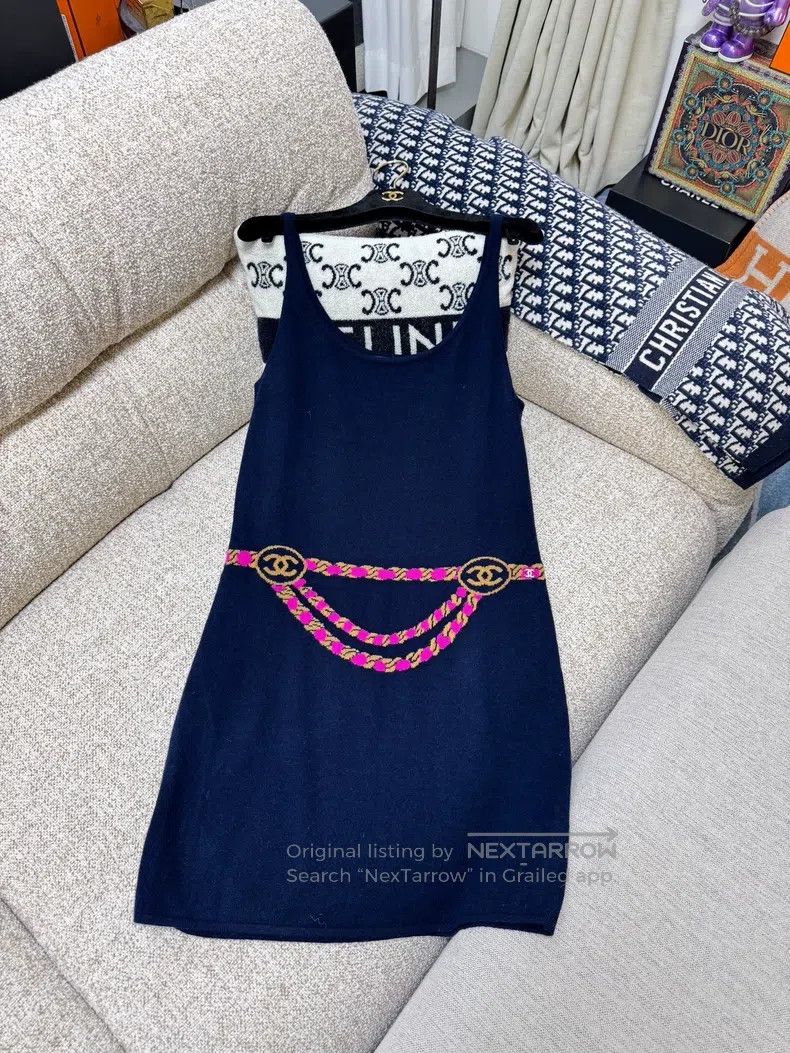 Chanel Chanel Jewelry chain pattern suspender dress Size XS / US 0-2 / IT 36-38 - 3 Thumbnail