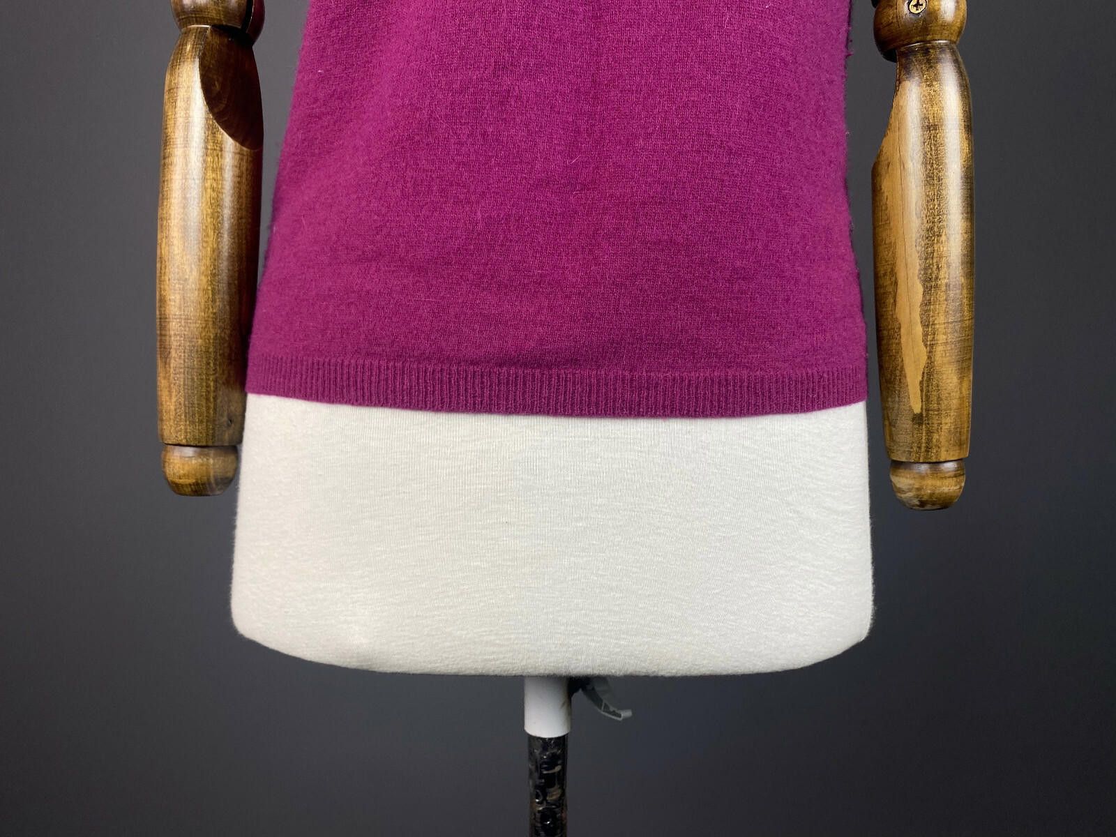 Designer Vintage Laura Ashley Pink Argyle Angora Sweater Vest Size M Size M / US 6-8 / IT 42-44 - 7 Thumbnail