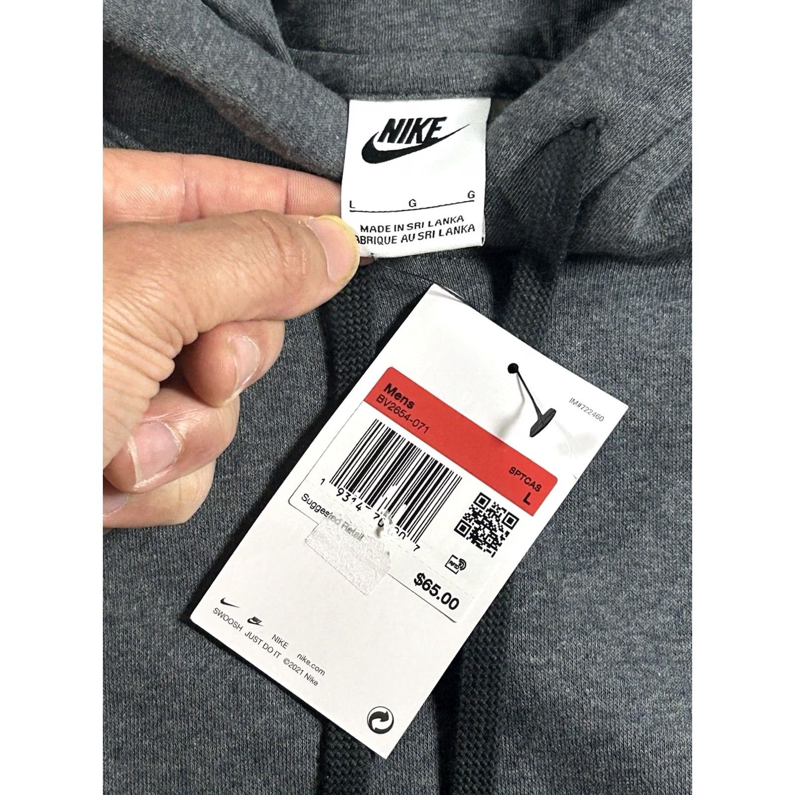 Nike Nike Sportswear Club Fleece Hoodie Sweatshirt Gray Large Mens Size US L / EU 52-54 / 3 - 5 Thumbnail