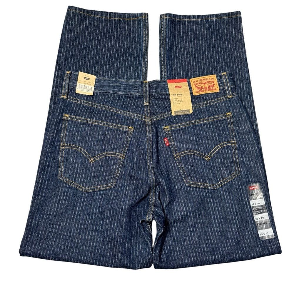 Levi's NWT New Levi's Low Pro Straight Leg Mid Rise Blue Striped J Size 29" - 3 Thumbnail