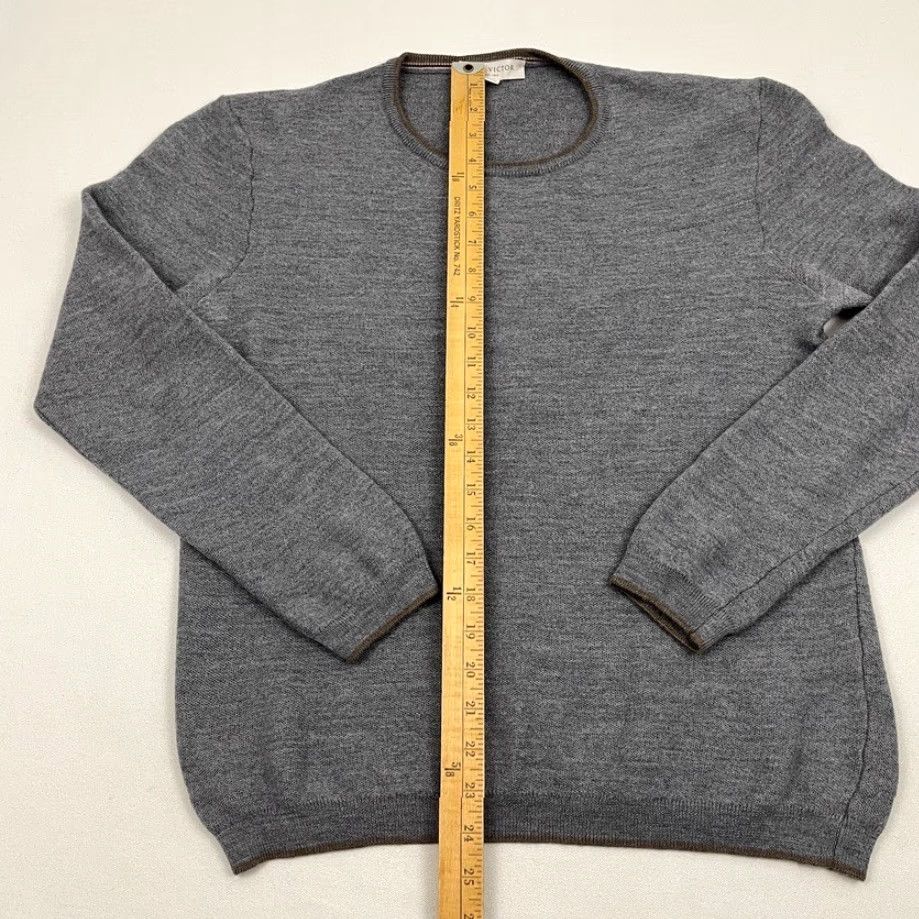 Jack Victor Jack Victor Belvedere Sweater Mens M / L Gray 100% Merino Wool Crew Pullover Size US M / EU 48-50 / 2 - 5 Thumbnail