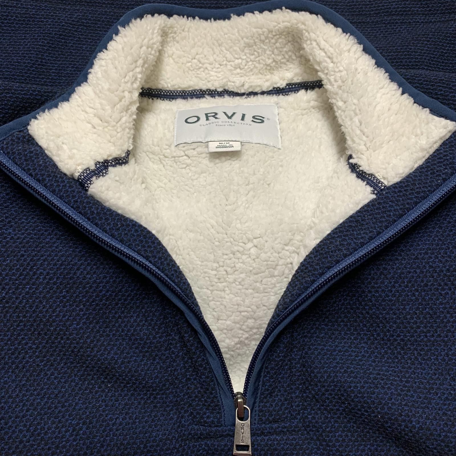 Orvis Orvis Men's M Navy Blue Fleece Jacket Sherpa Lining Size US M / EU 48-50 / 2 - 3 Thumbnail