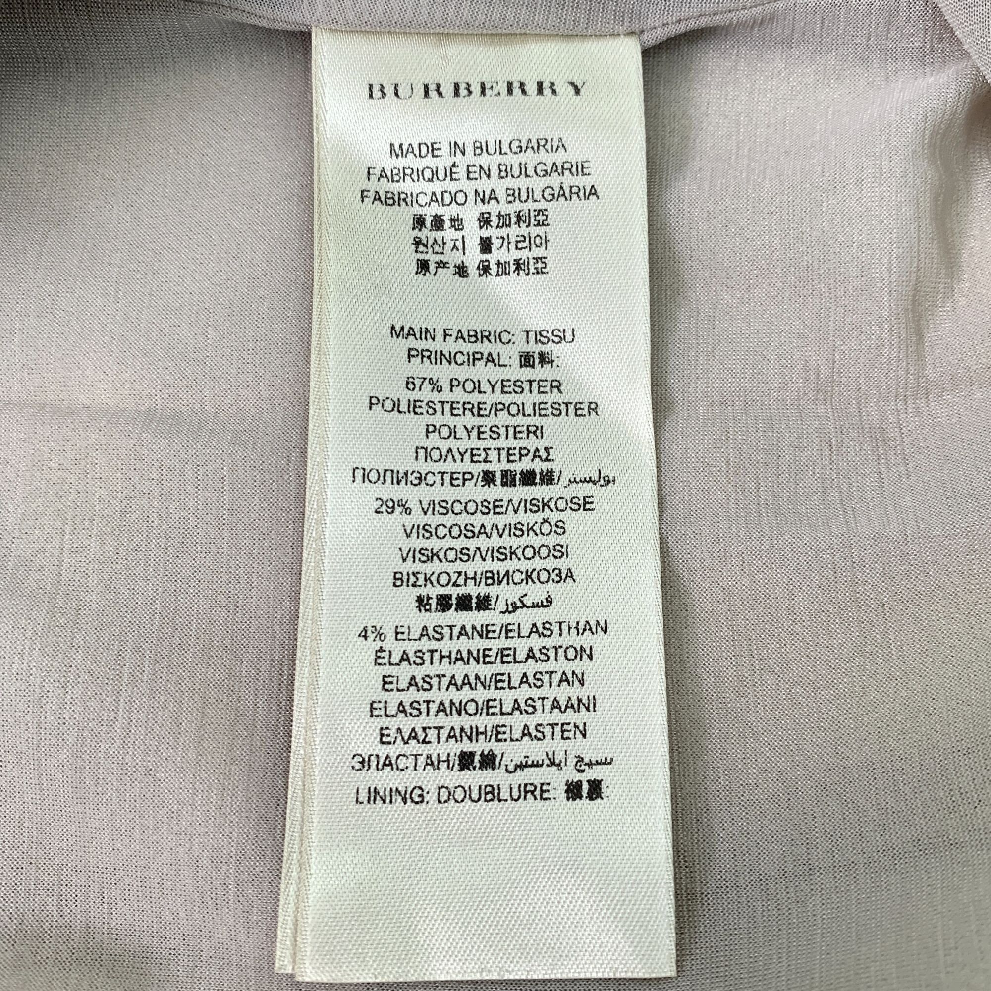 Burberry [Burberry] Apricot V-Neck Zip Short Sleeve Dress 38 Size XS / US 0-2 / IT 36-38 - 4 Thumbnail