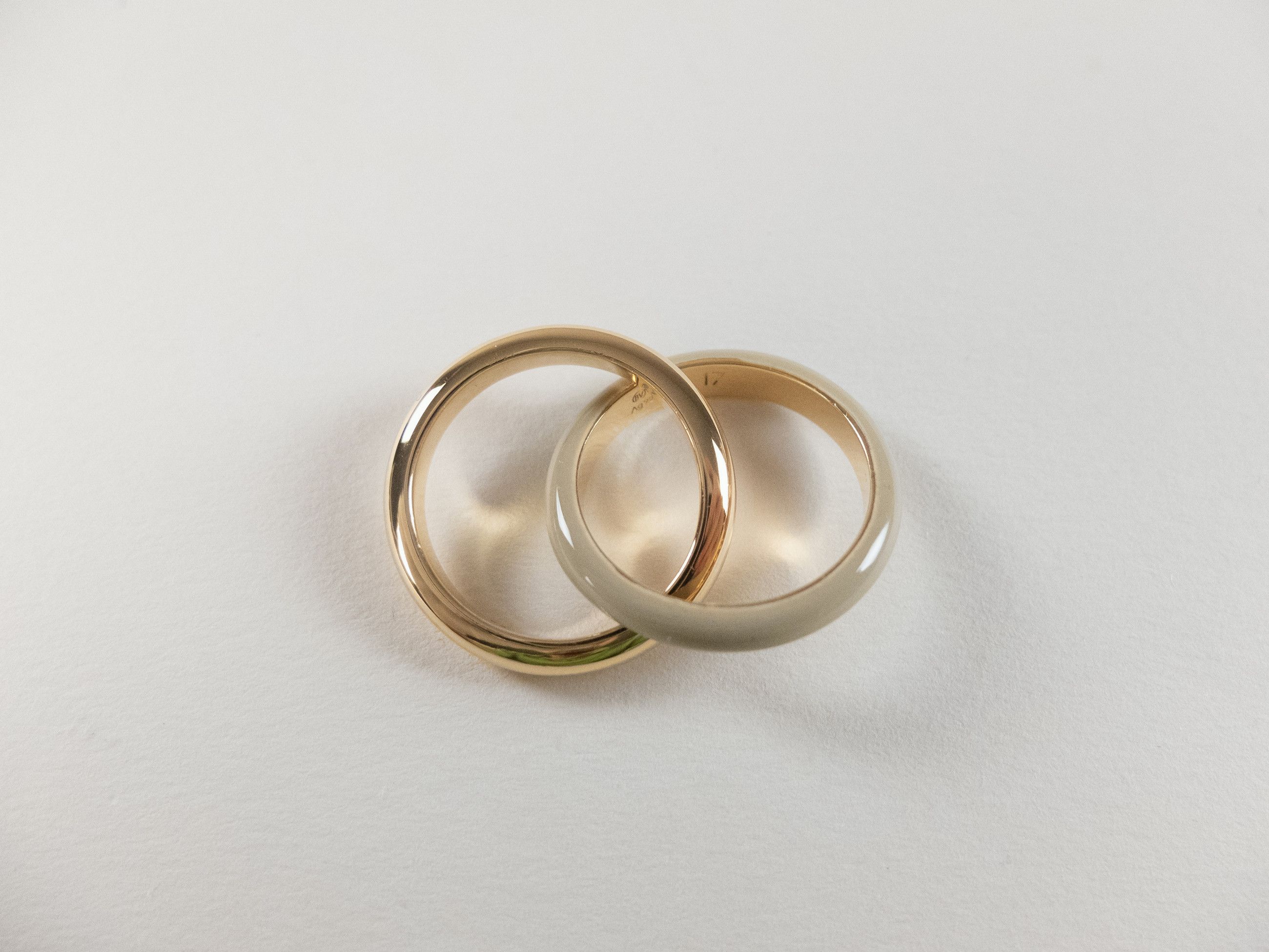 Bottega Veneta BOTTEGA VENETA gold & beige round silver double ring 8 17 q Size ONE SIZE - 4 Thumbnail