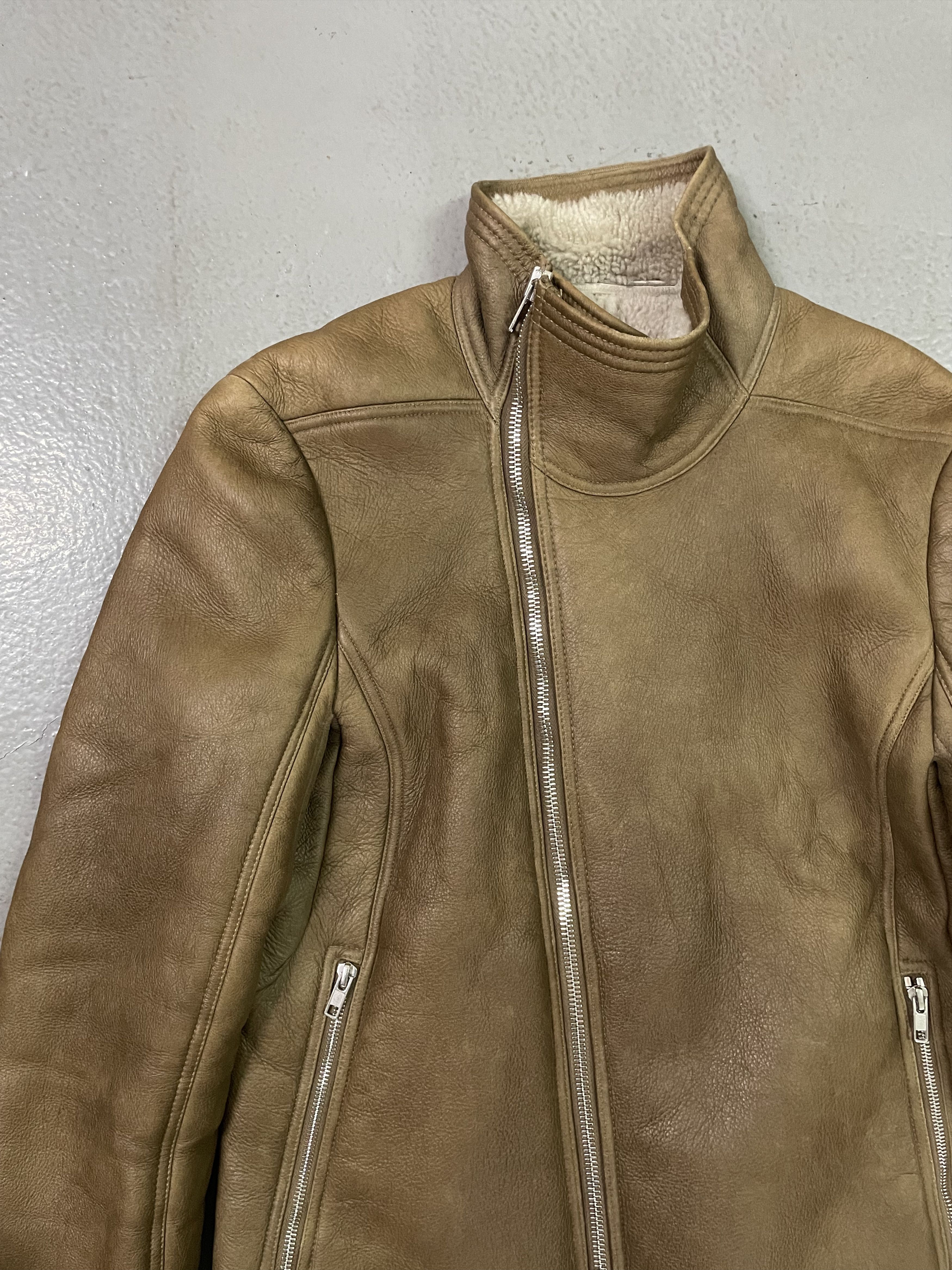 Rick Owens Rick Owens Blistered Lamb Leather Shearling Bauhaus Jacket Size US M / EU 48-50 / 2 - 3 Thumbnail