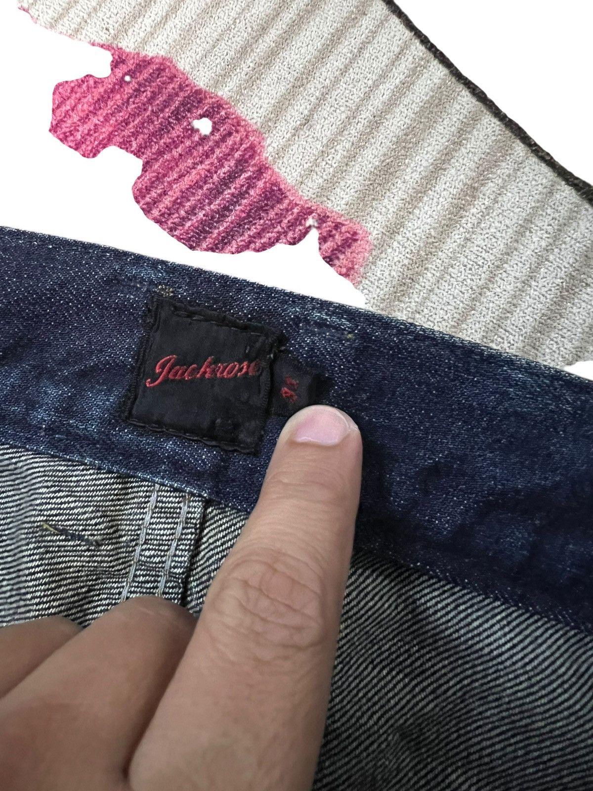 Japanese Brand 💥Flare💥Vintage Jack Rose Distress Patchwork Jean Size US 33 - 11 Thumbnail