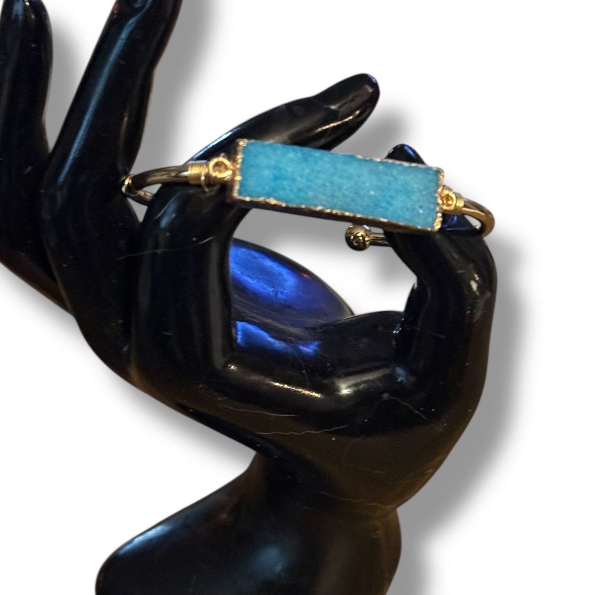 Other Gold tone blue druzy cuff bangle bracelet Size ONE SIZE - 4 Thumbnail