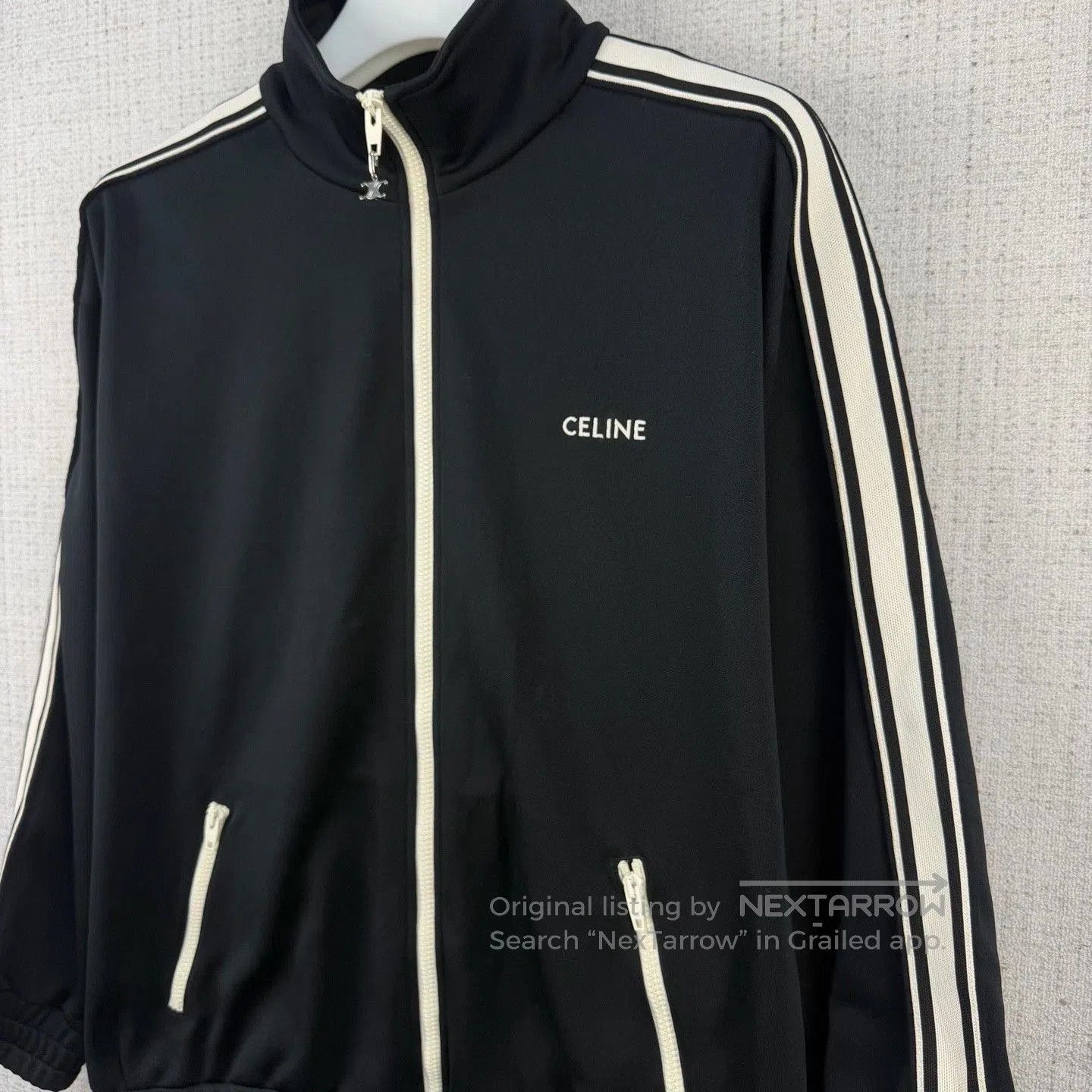 Celine CELINE Logo Embroidered Zip Stand Collar Jacket. Size US L / EU 52-54 / 3 - 2 Thumbnail