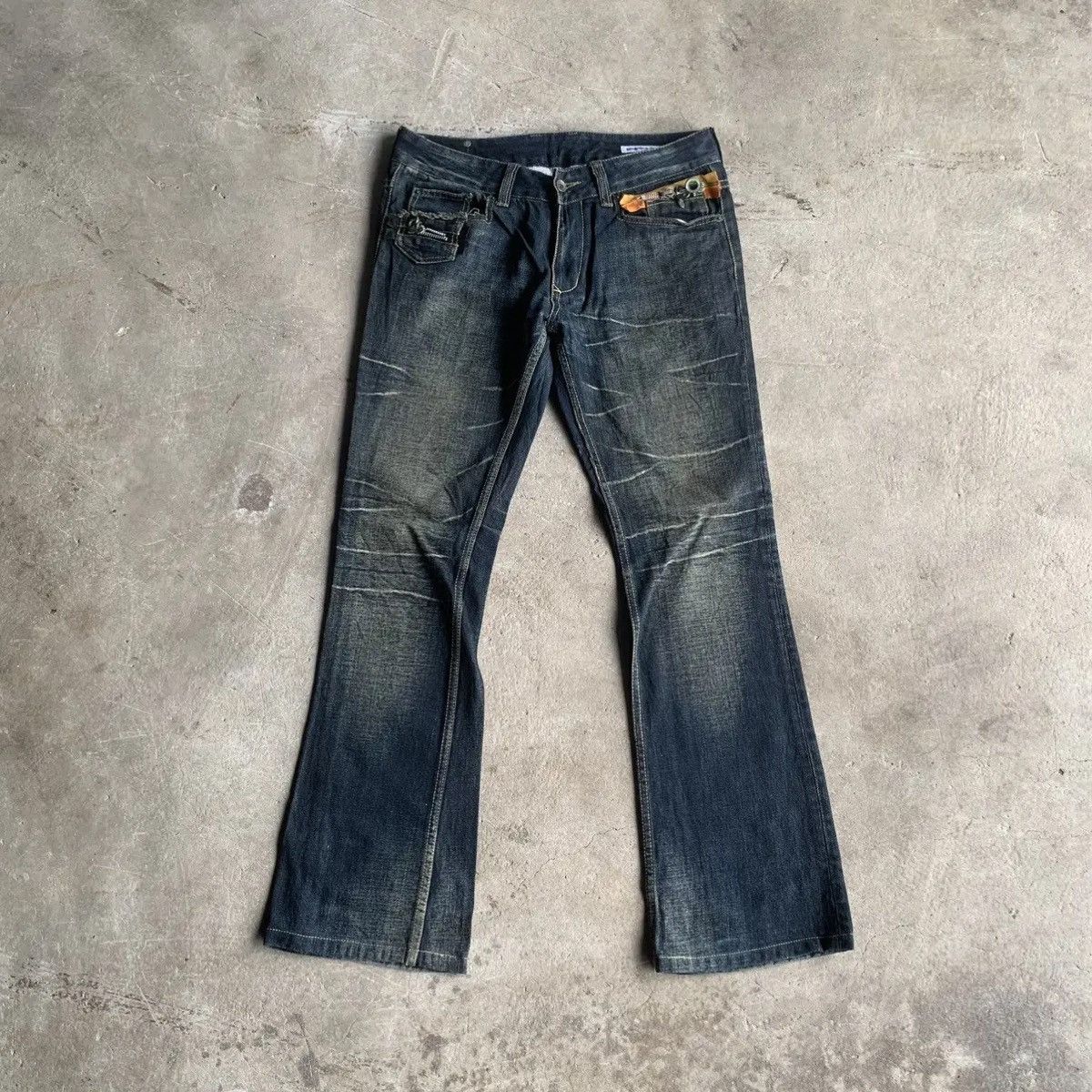 semanticdesign ‼️ SICKS ‼️ SEMATIC DESIGN W33 L32 JEANS FLARE DENIM PANTS Size US 33 - 1 Thumbnail