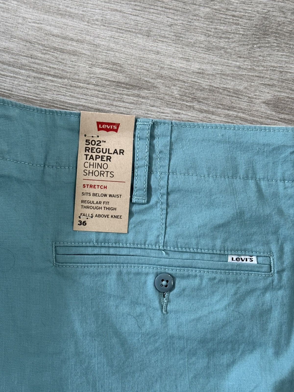 Levi's Men's Levi's 502 Regular Taper Fit Light Blue Shorts Size 36 Size US 36 / EU 52 - 8 Thumbnail
