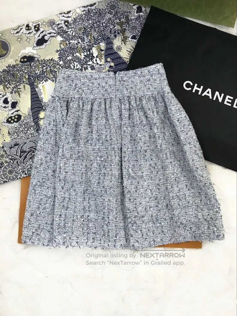 Chanel Chanel Cruise Blue Woven Skirt. Size US 36 / EU 52 - 2 Thumbnail