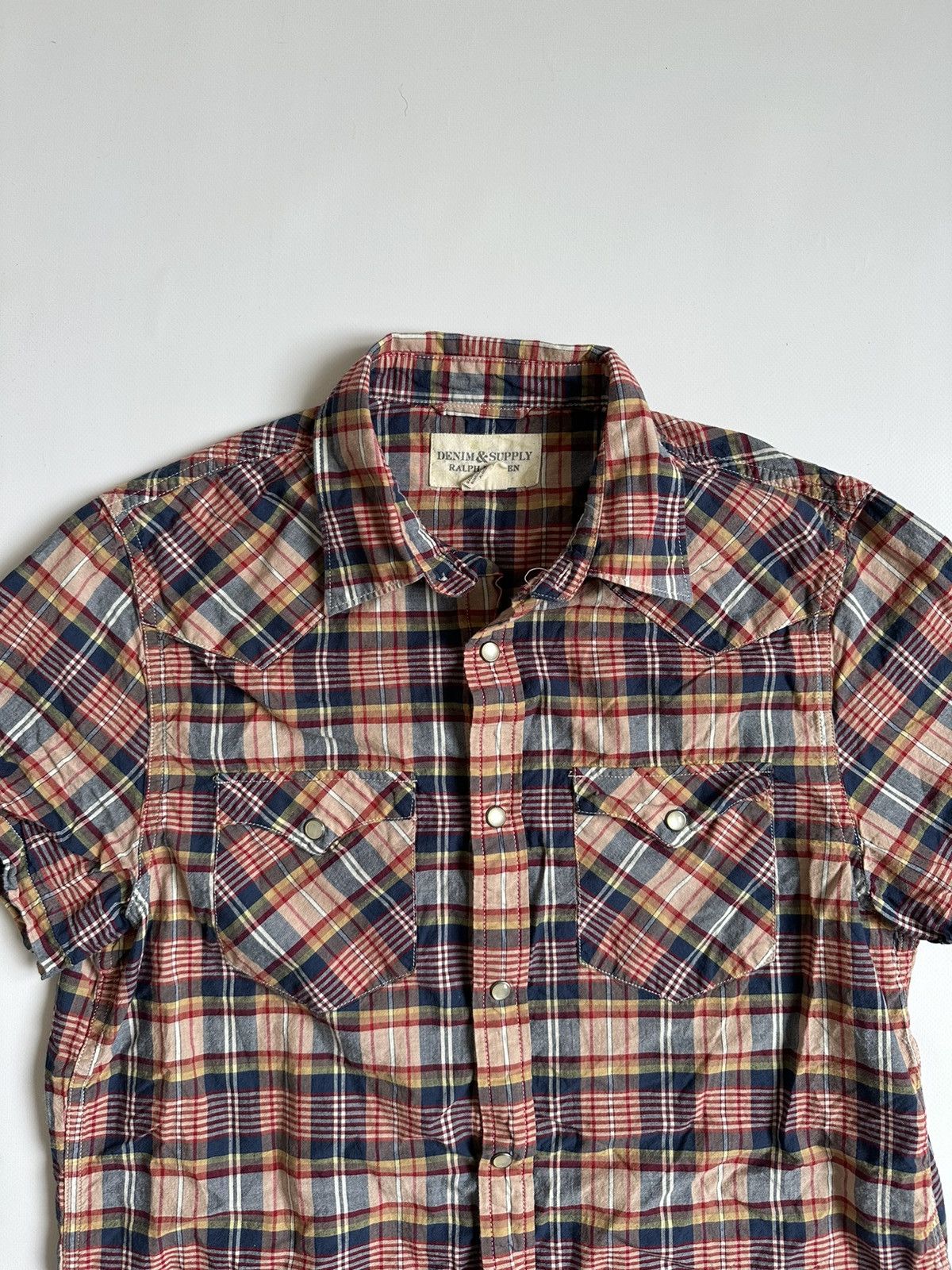 Ralph Lauren Ralph Lauren Denim & Supply Check Plaid Short Sleeve Shirt M Size US M / EU 48-50 / 2 - 4 Thumbnail