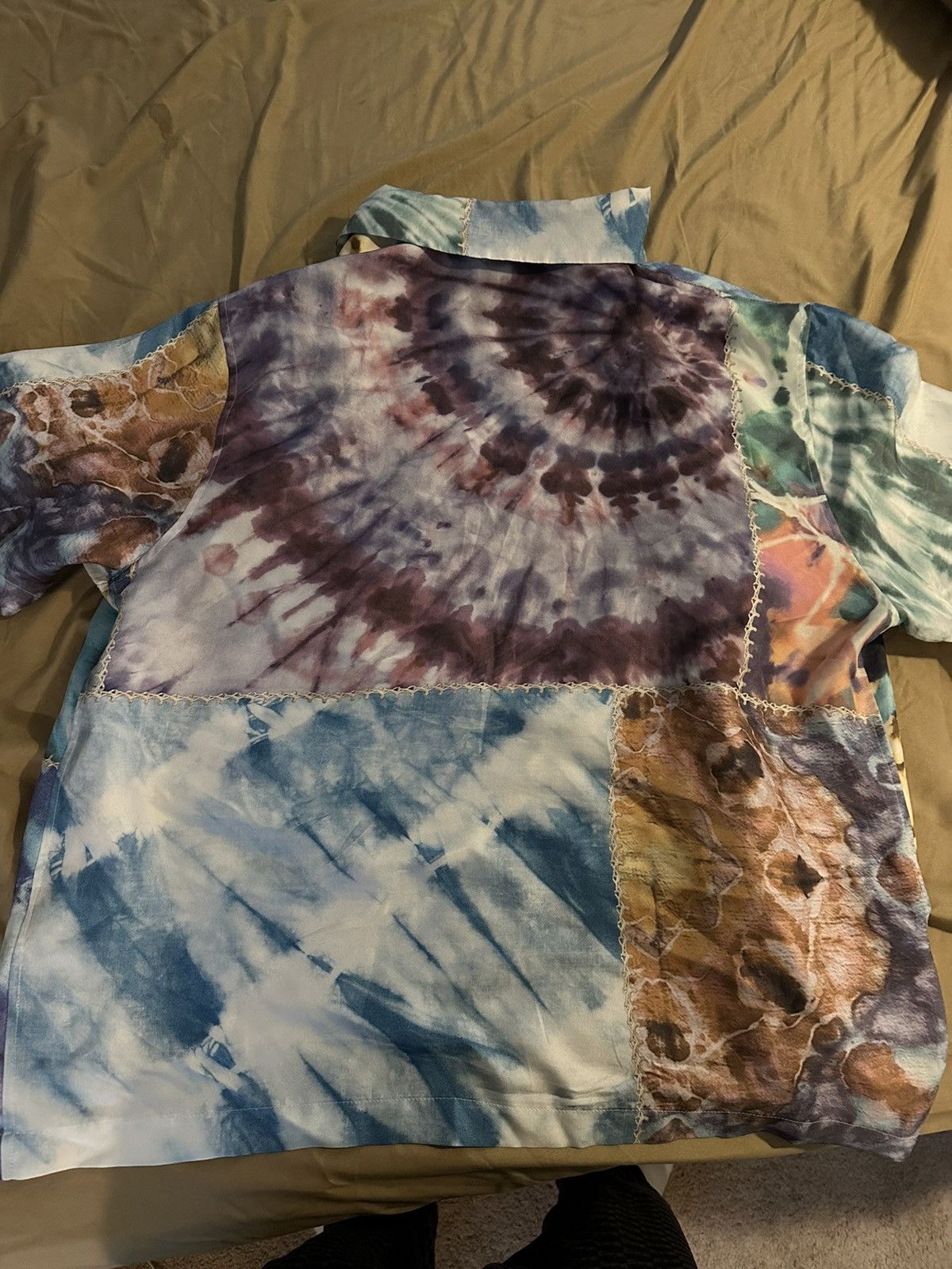 Amiri Amiri Tie Dye Patchwork Silk Shirt Multicolor Size US M / EU 48-50 / 2 - 4 Thumbnail