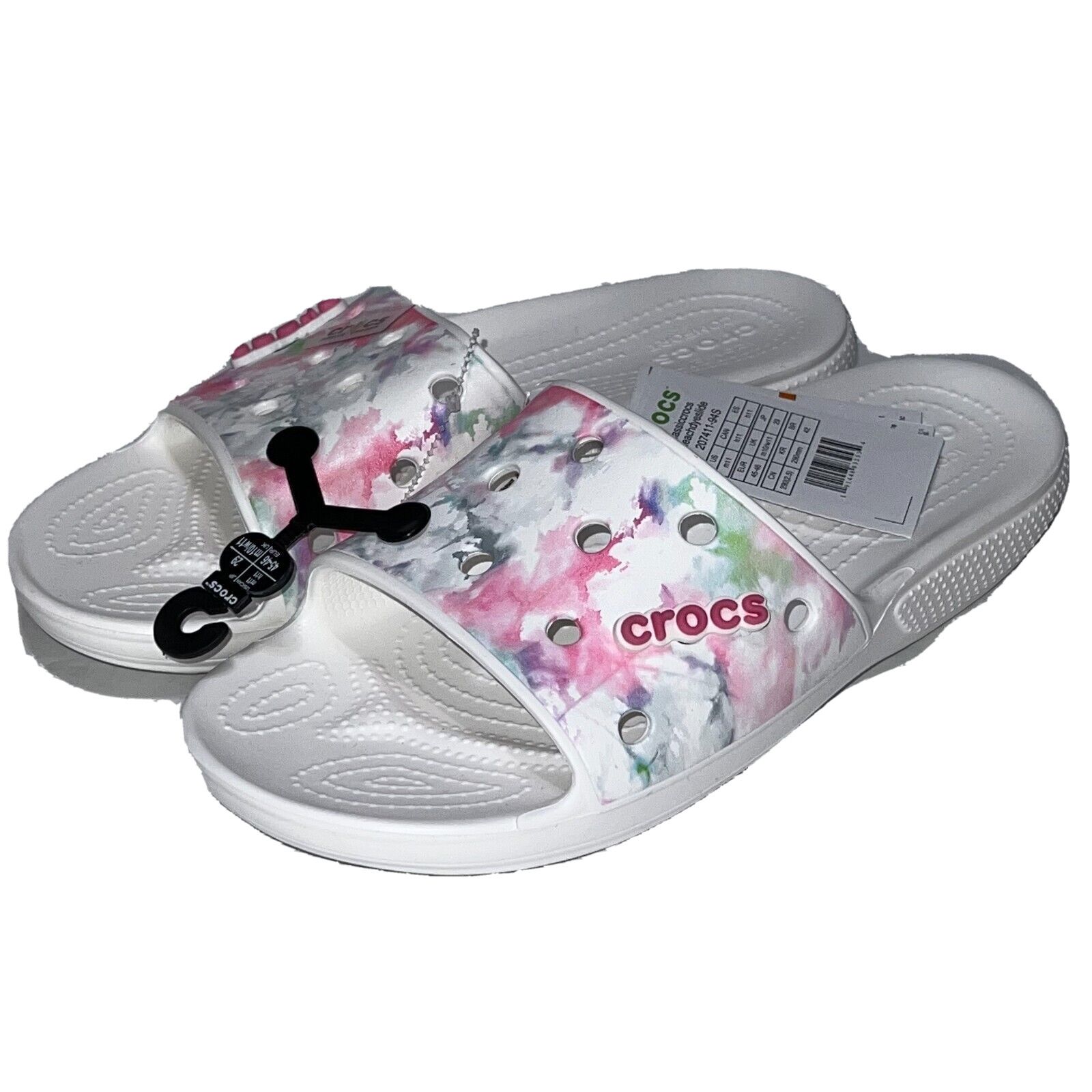 Crocs Crocs Classic Bleach Dye Slide Sandals White Size M11 Size US 11 / EU 44 - 7 Thumbnail