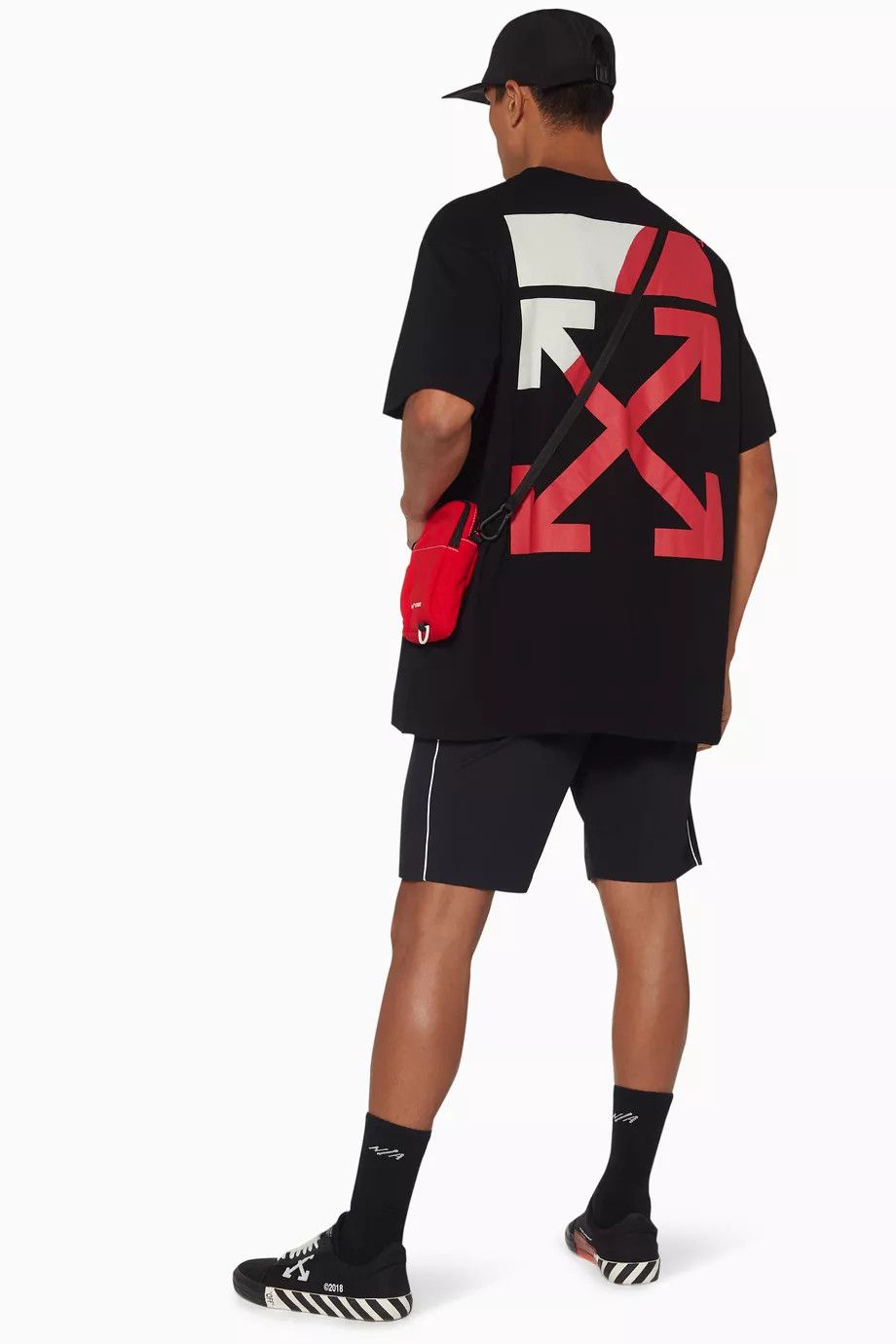 Off-White Black and Red Split Arrows Oversized T-Shirt Size US M / EU 48-50 / 2 - 3 Thumbnail