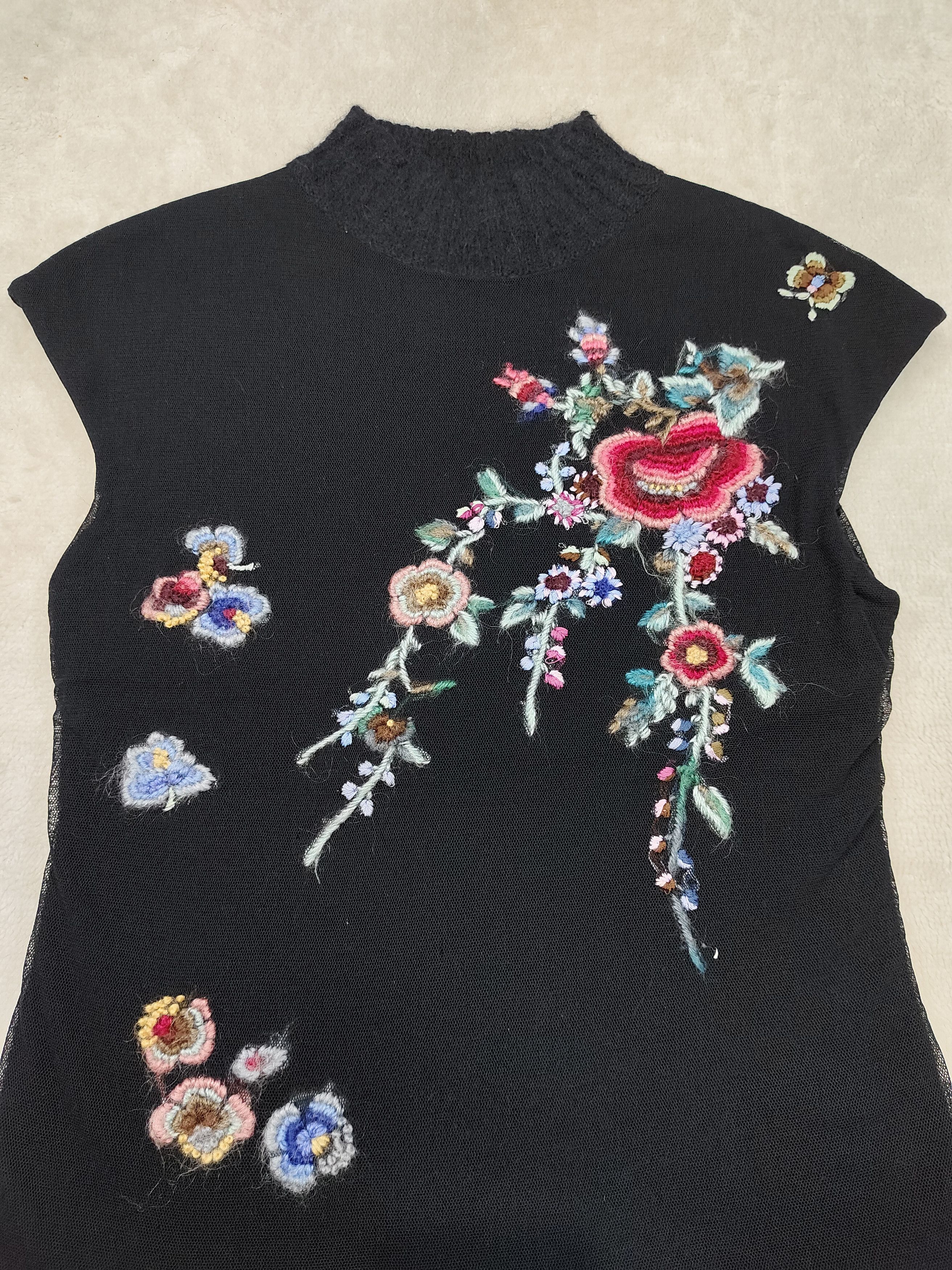 Vivienne Tam 2000s Vivienne Tam💥 Knitted Mesh Layer Embroidered Top Size S / US 4 / IT 40 - 5 Thumbnail