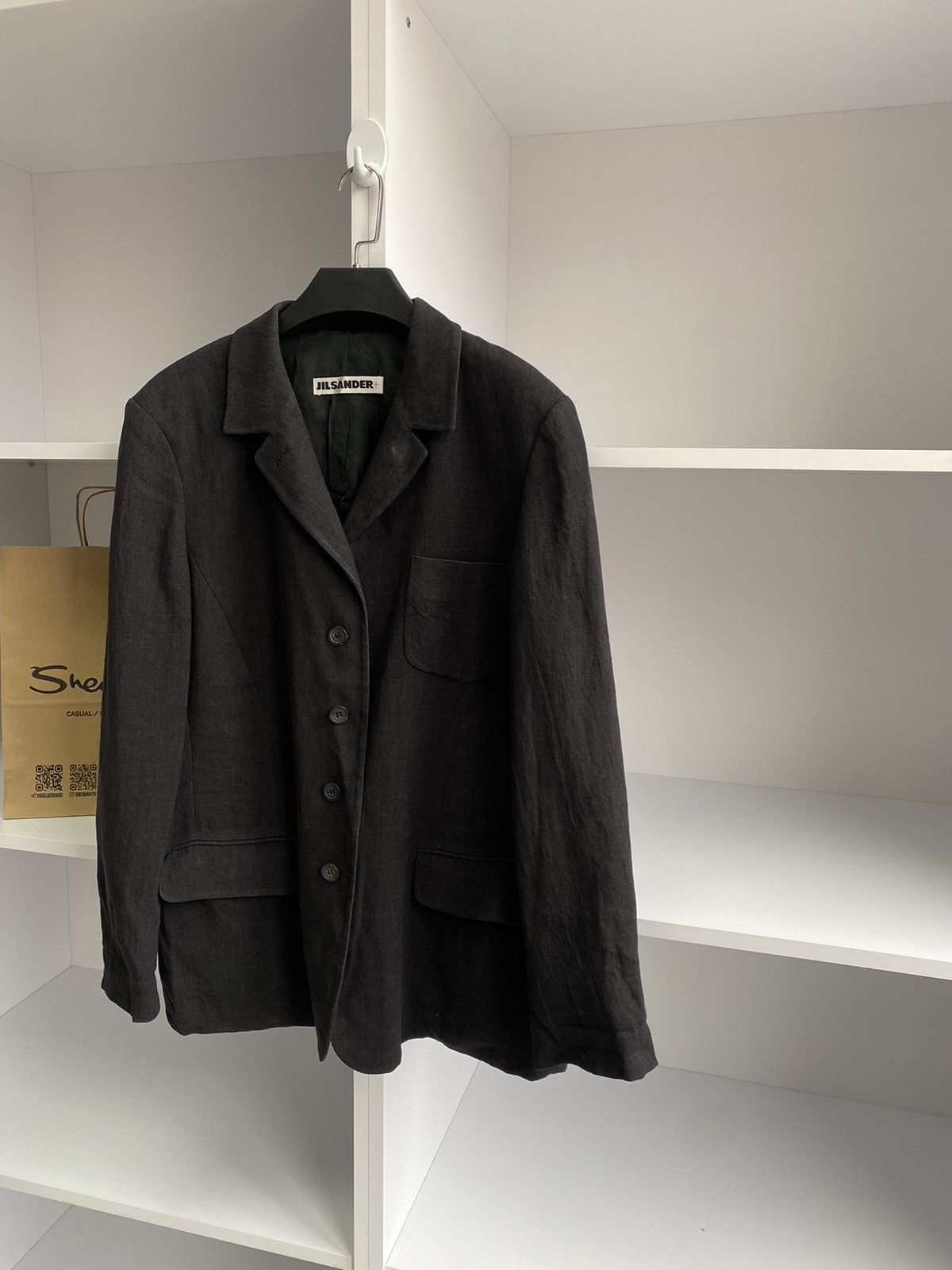 Designer × Jil Sander × Vintage Vintage Jil Sander Women’s Luxury Designer Grey Blazer Size L / US 10 / IT 46 - 4 Thumbnail