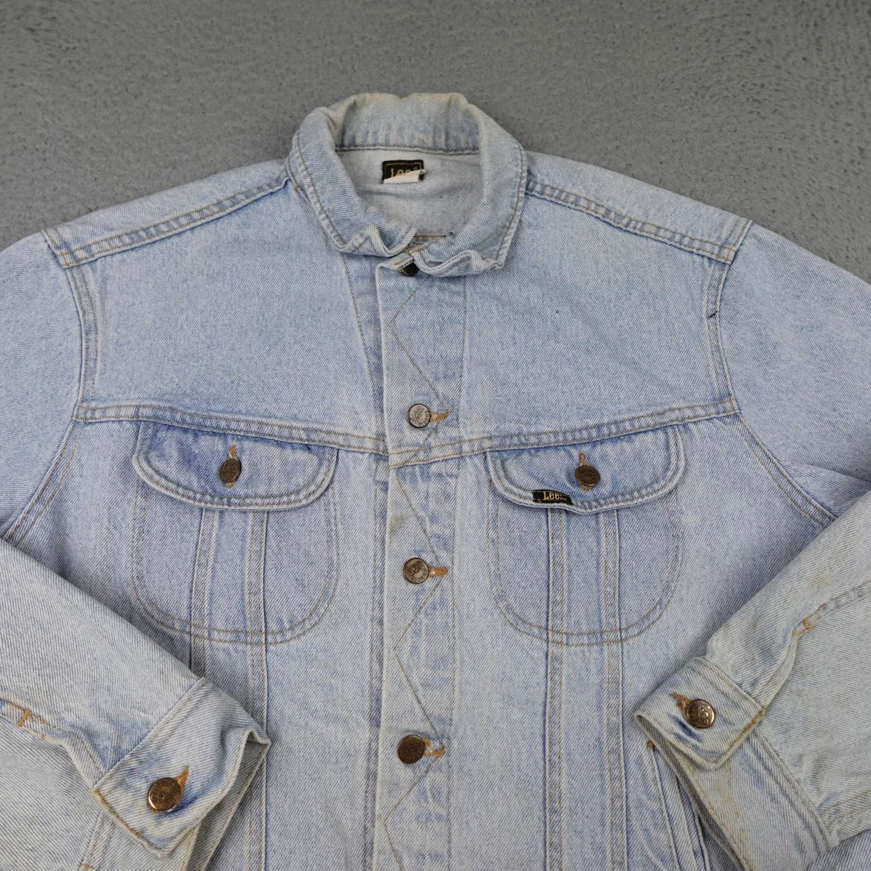 Lee VINTAGE Lee Jacket Mens Large Blue Denim Trucker Made In USA PATD-153438 70s 80s Size US L / EU 52-54 / 3 - 3 Thumbnail