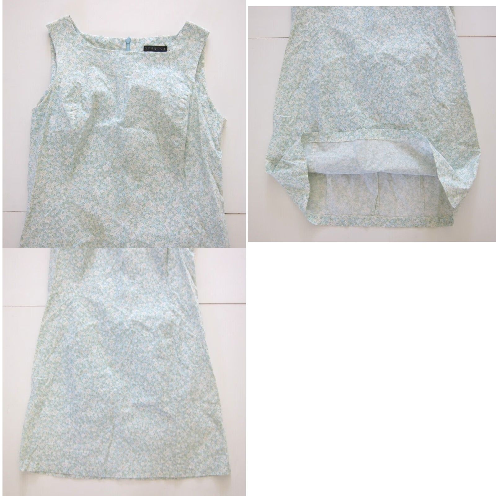 Van Heusen VINTAGE Van Heusen Cotton Stretch Green Ivory Floral Sheath Shift Tank Sun Dress Woman 8 Size M / US 6-8 / IT 42-44 - 8 Thumbnail