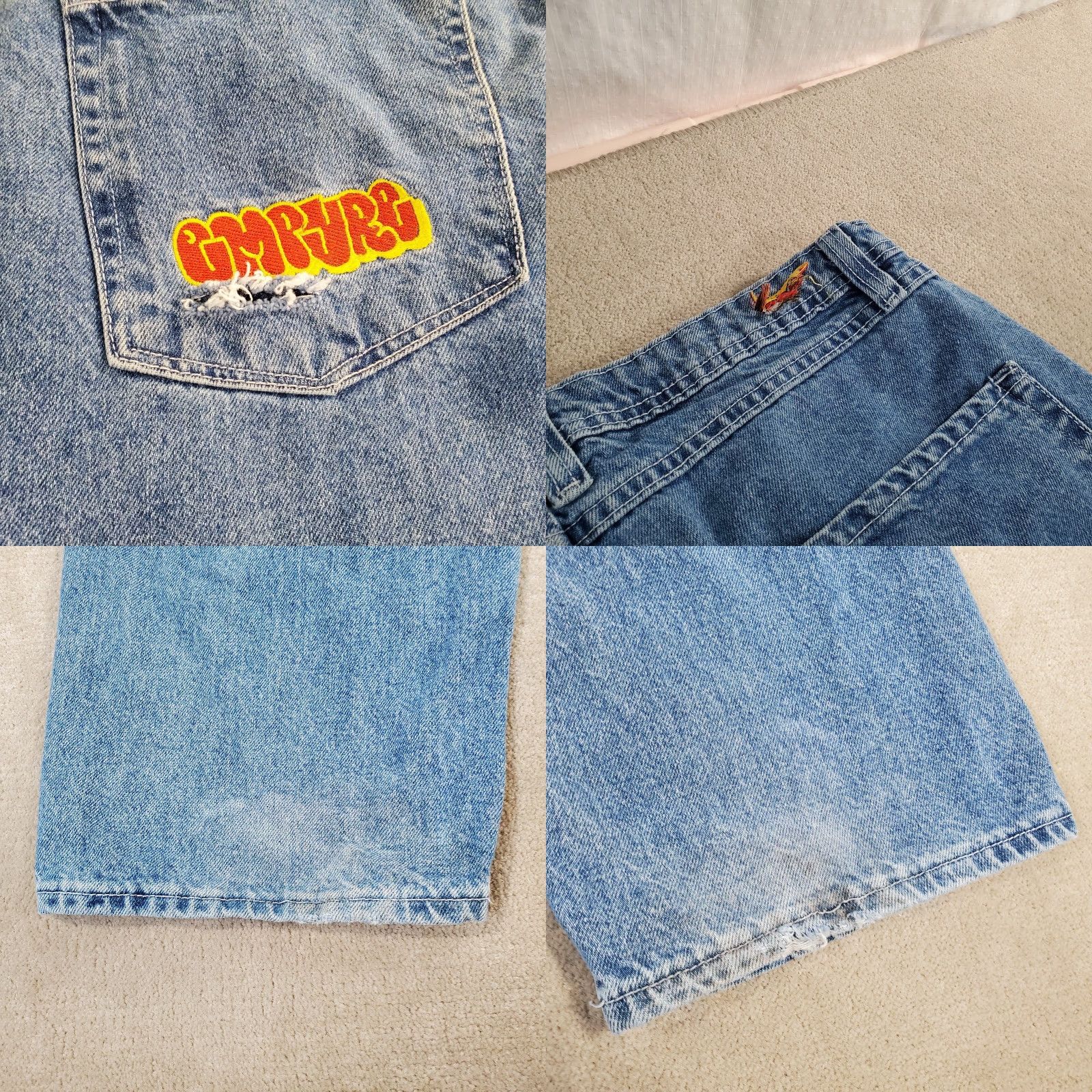 Empyre VINTAGE Empyre Jeans Mens 36x30 Blue Relaxed Straight Baggy Wide Leg READ* Size US 36 / EU 52 - 9 Thumbnail