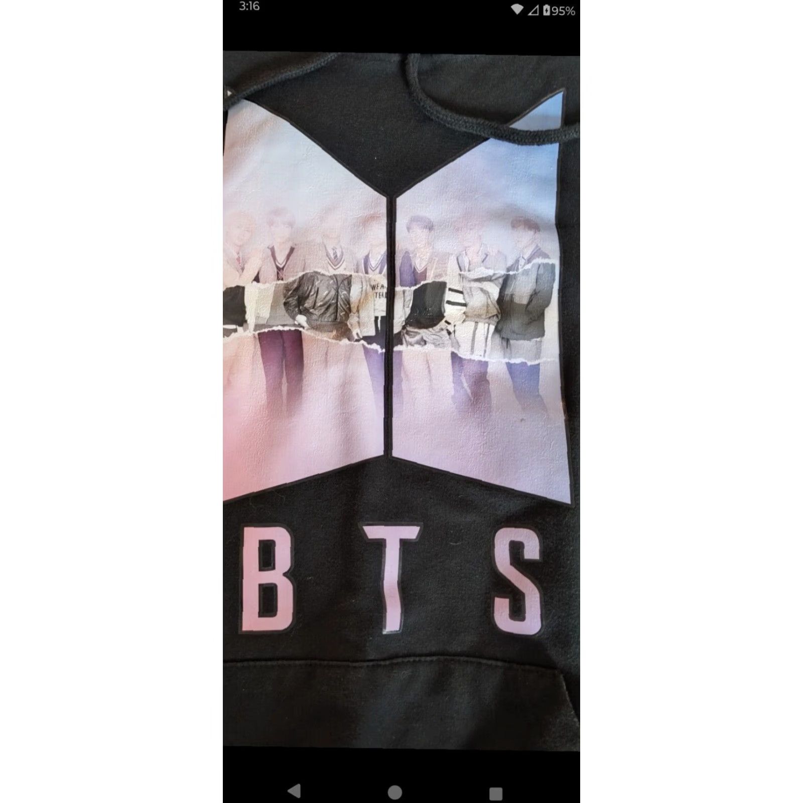 Vintage Pacific & Co. BTS K-Pop Boy Band Hoodie Unisex Adults L Gray Graphic Print Pullover Hooded Sweatshirt Size US L / EU 52-54 / 3 - 2 Thumbnail