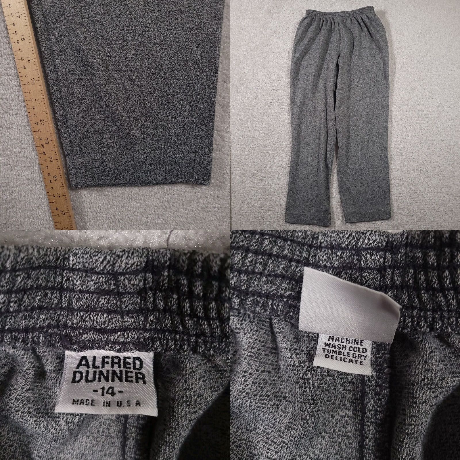 Vintage VINTAGE Alfred Dunner Pants Women's 14 Gray Knit High Rise Crop Pull On USA Size 36" / US 14 / IT 50 - 8 Thumbnail