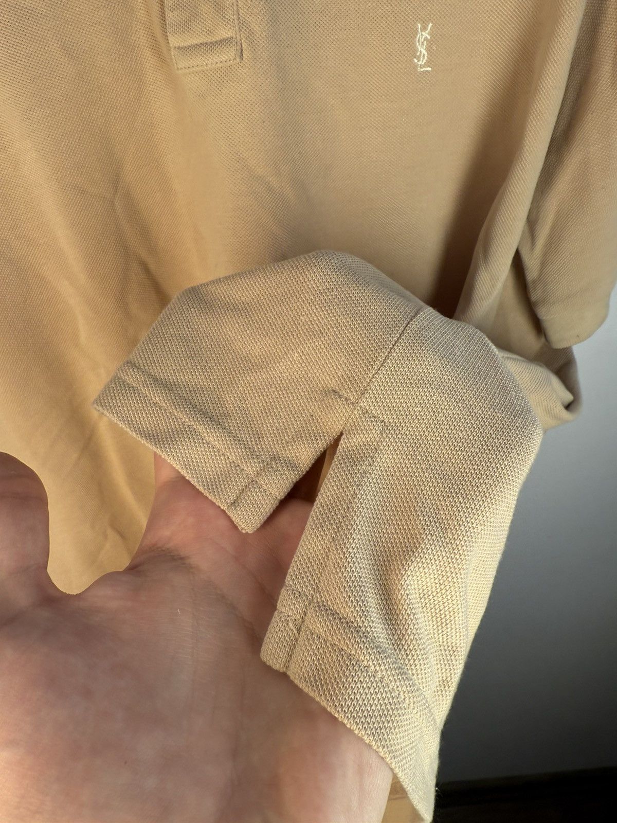 Yves Saint Laurent Beige YSL Polo Shirt Tan YSL T-shirt Size US M / EU 48-50 / 2 - 9 Thumbnail