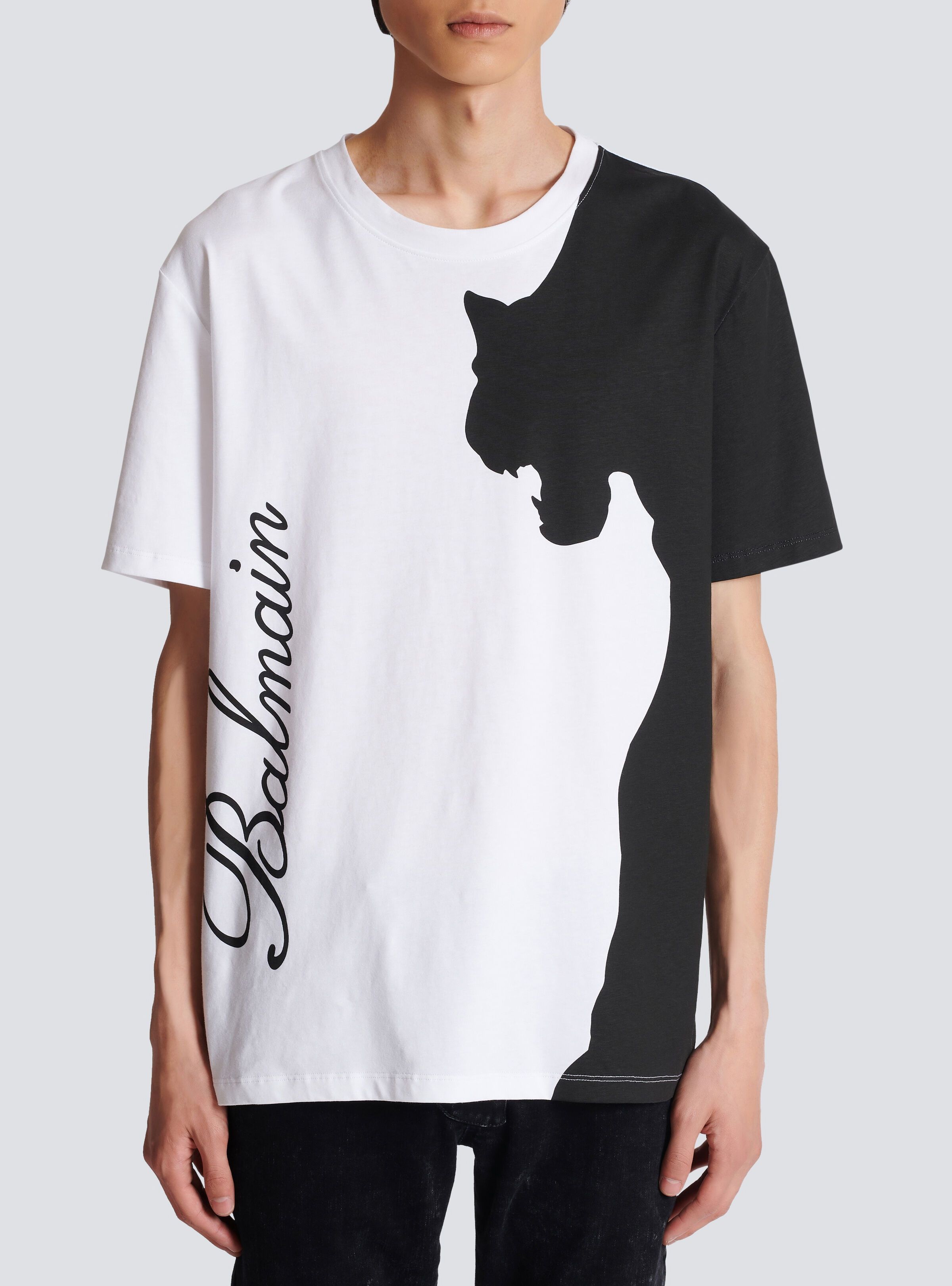 Balmain o1s1wg110125 T-Shirt in White Black Size US S / EU 44-46 / 1 - 5 Thumbnail
