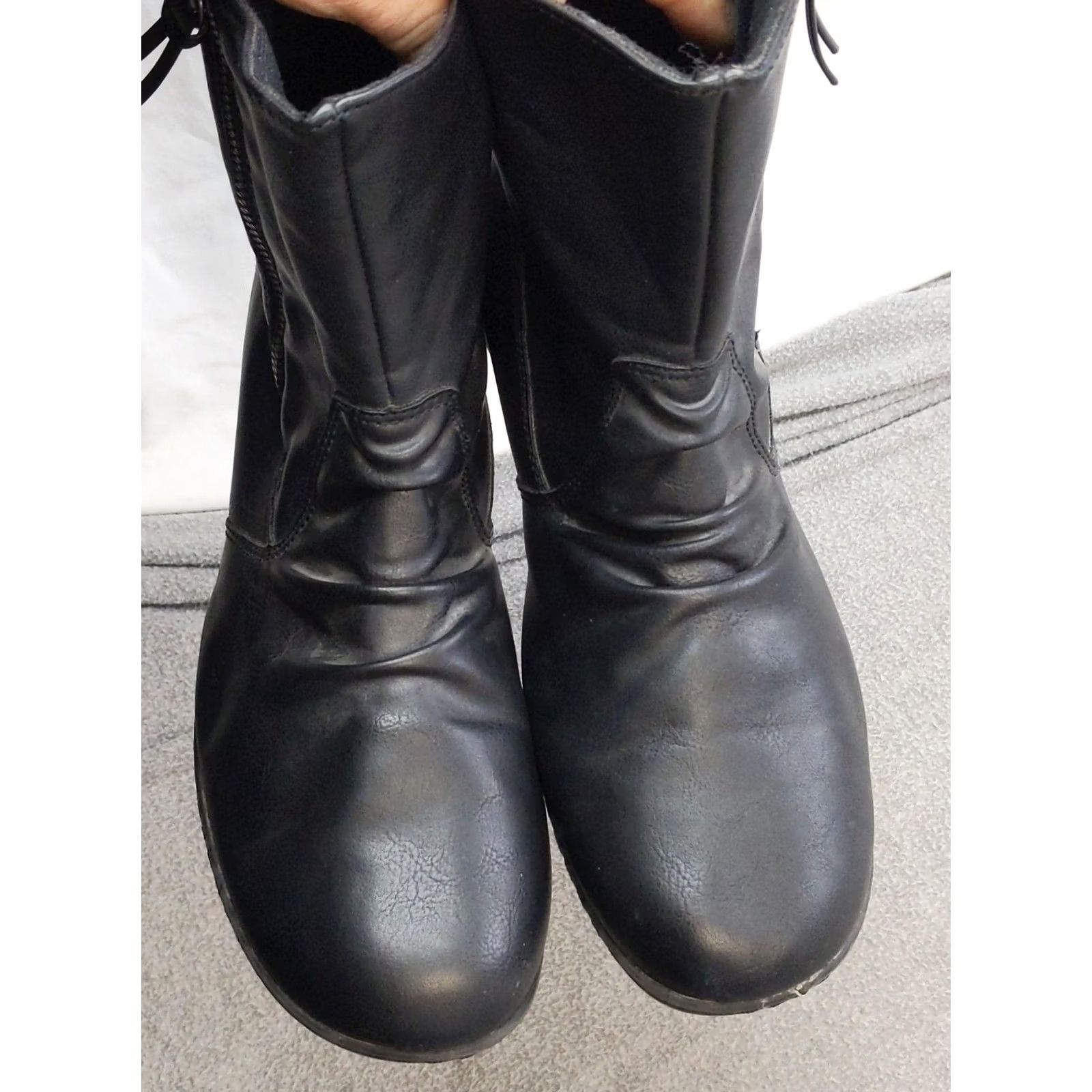 Vintage Sporto Mila Snow Boots Womens Size 10 42 Black Faux Leather Mid Calf Zip Winter Casual Shoes Boots Size US 10 / IT 40 - 5 Thumbnail