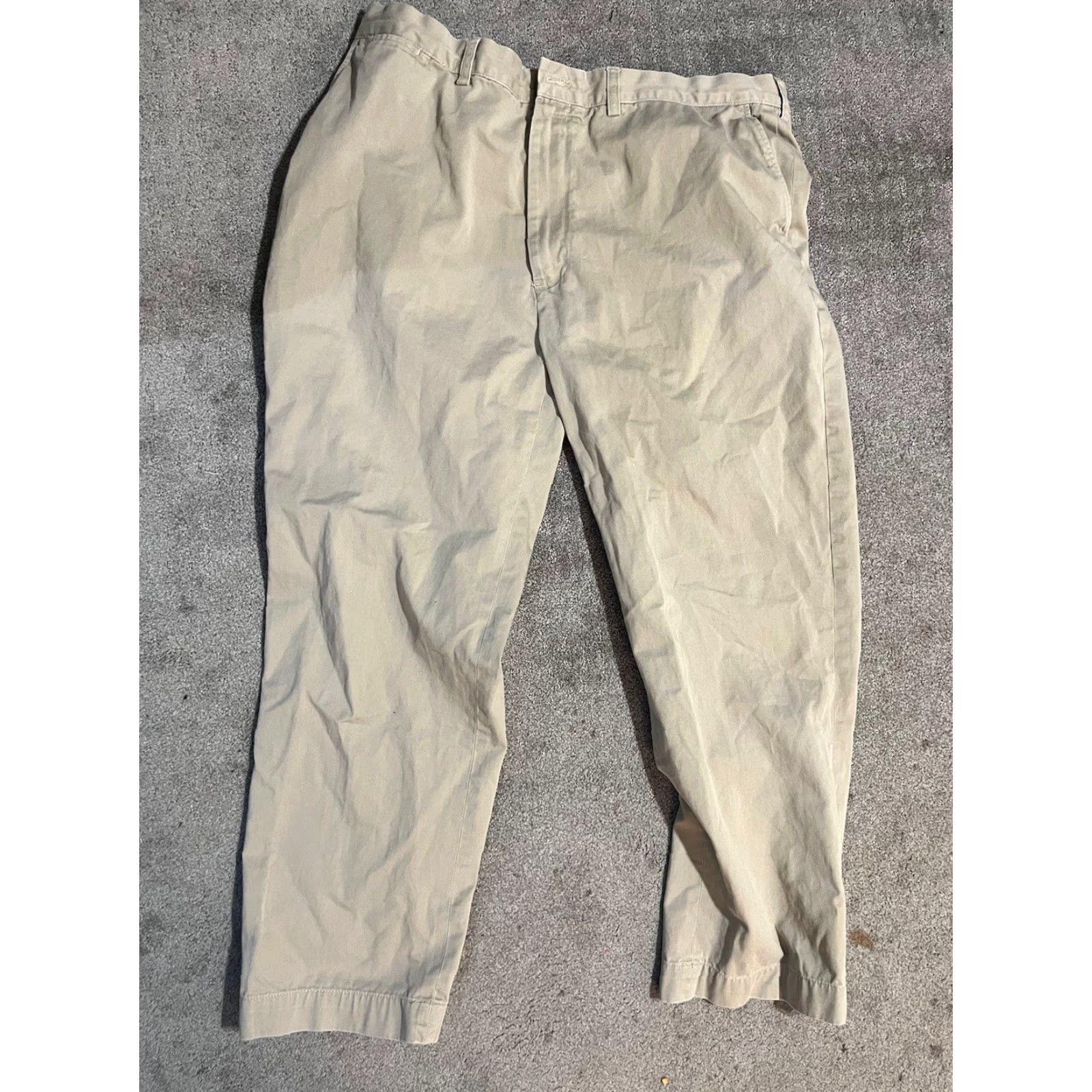 Polo Ralph Lauren VINTAGE Polo Ralph Lauren Flat Front Prospect Mens Twill Trousers Beige 40x30 Size US L / EU 52-54 / 3 - 3 Thumbnail
